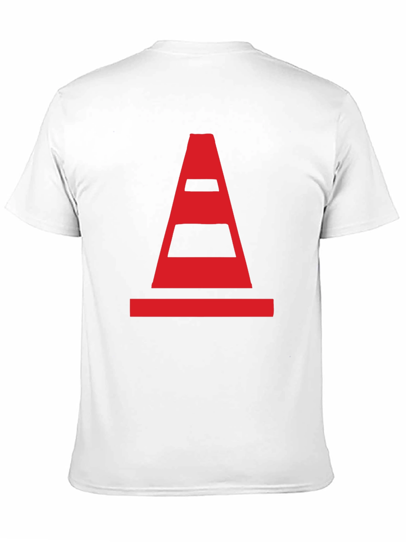 Traffic Cone Graphic Tee - Black Cotton Casual Shirt