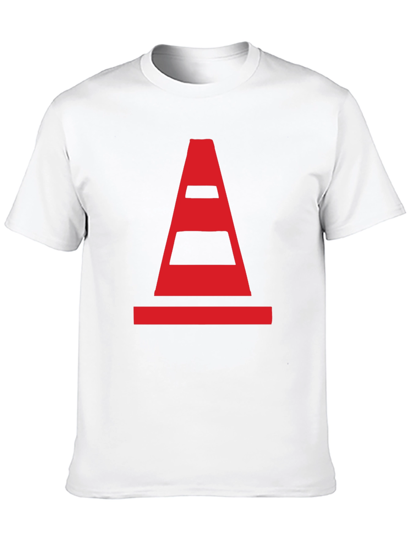 Traffic Cone Graphic Tee - Black Cotton Casual Shirt