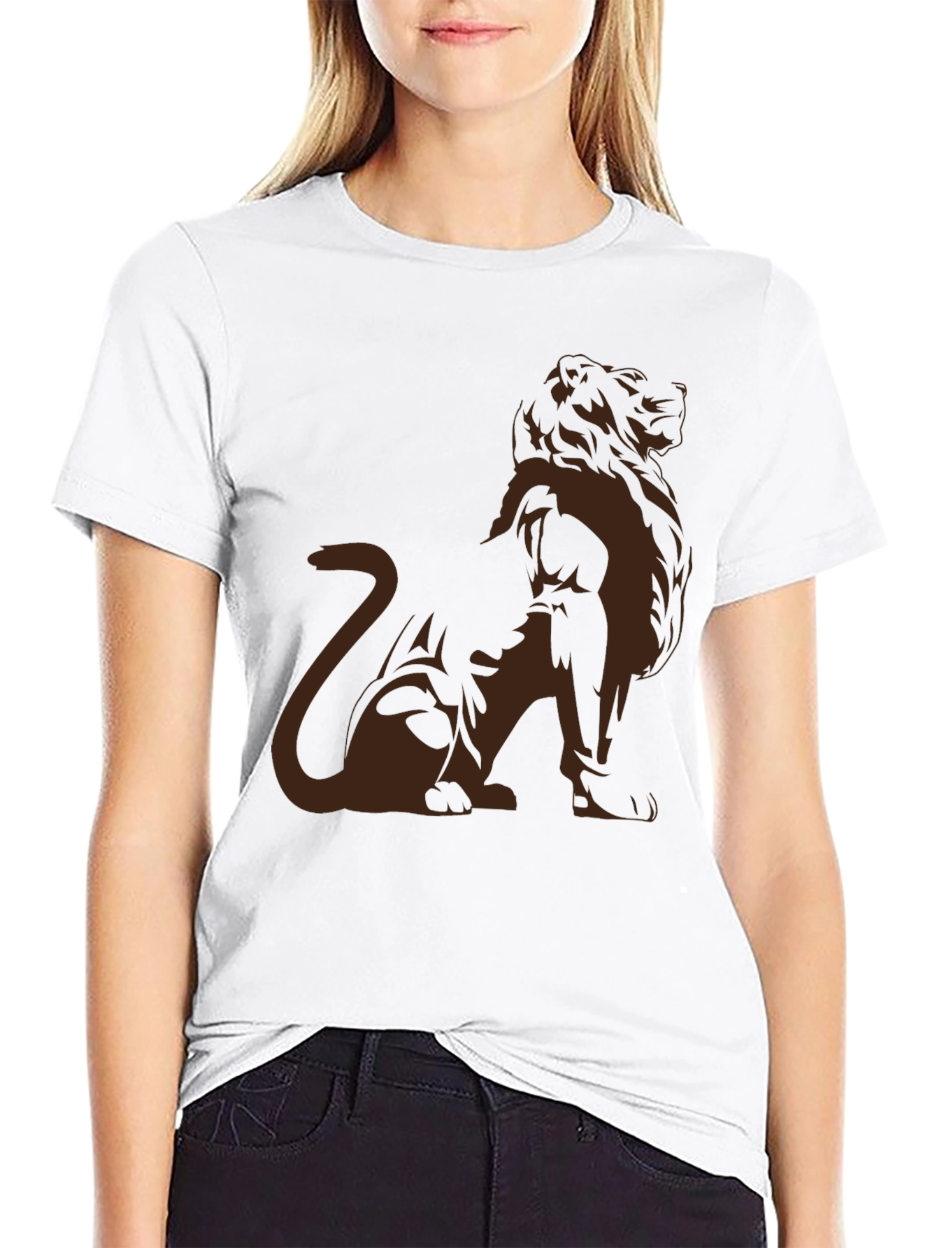 Lion Graphic Tee - Modern Black T-Shirt