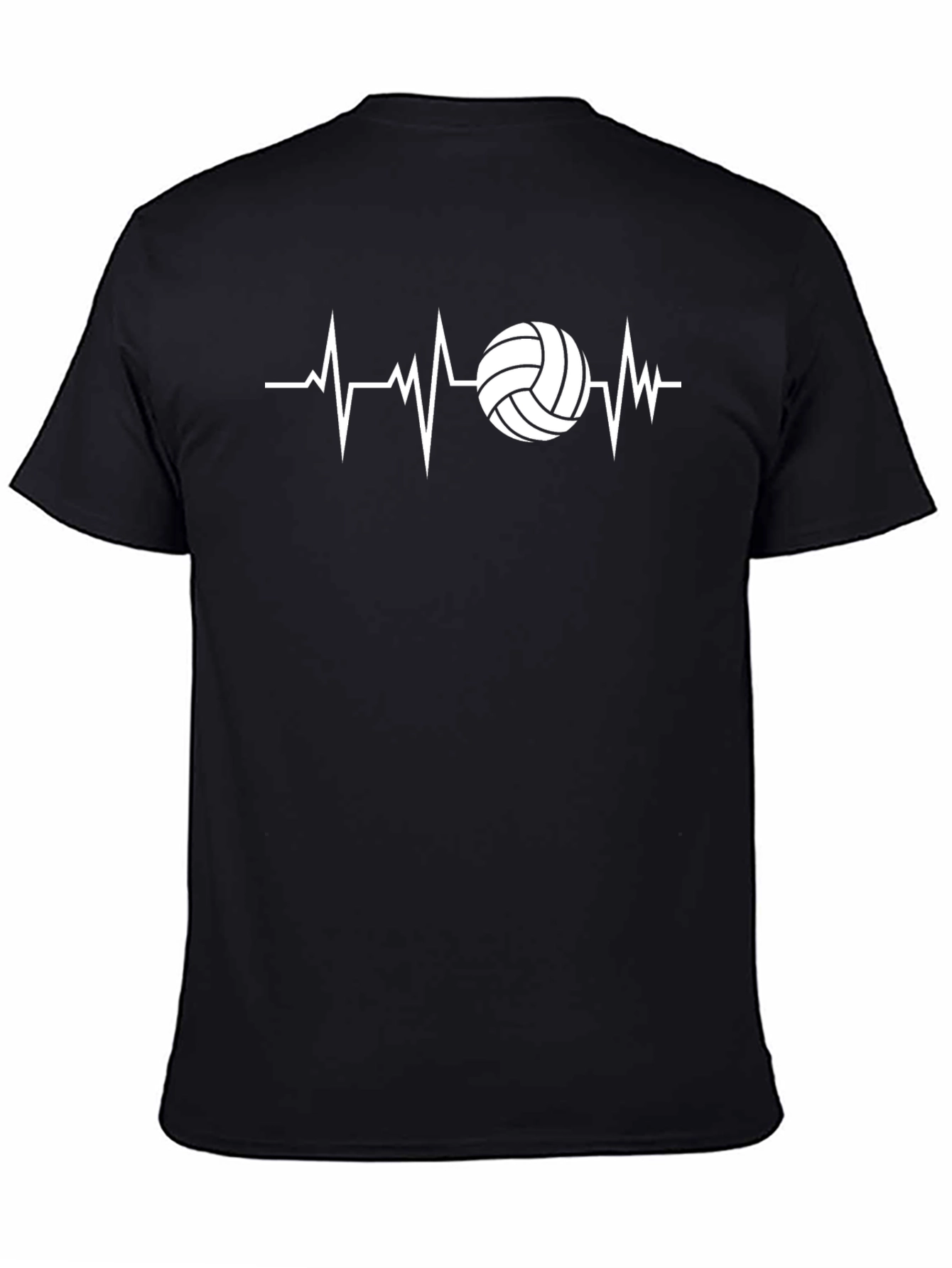 Volleyball Heartbeat T-Shirt - Black Graphic Tee