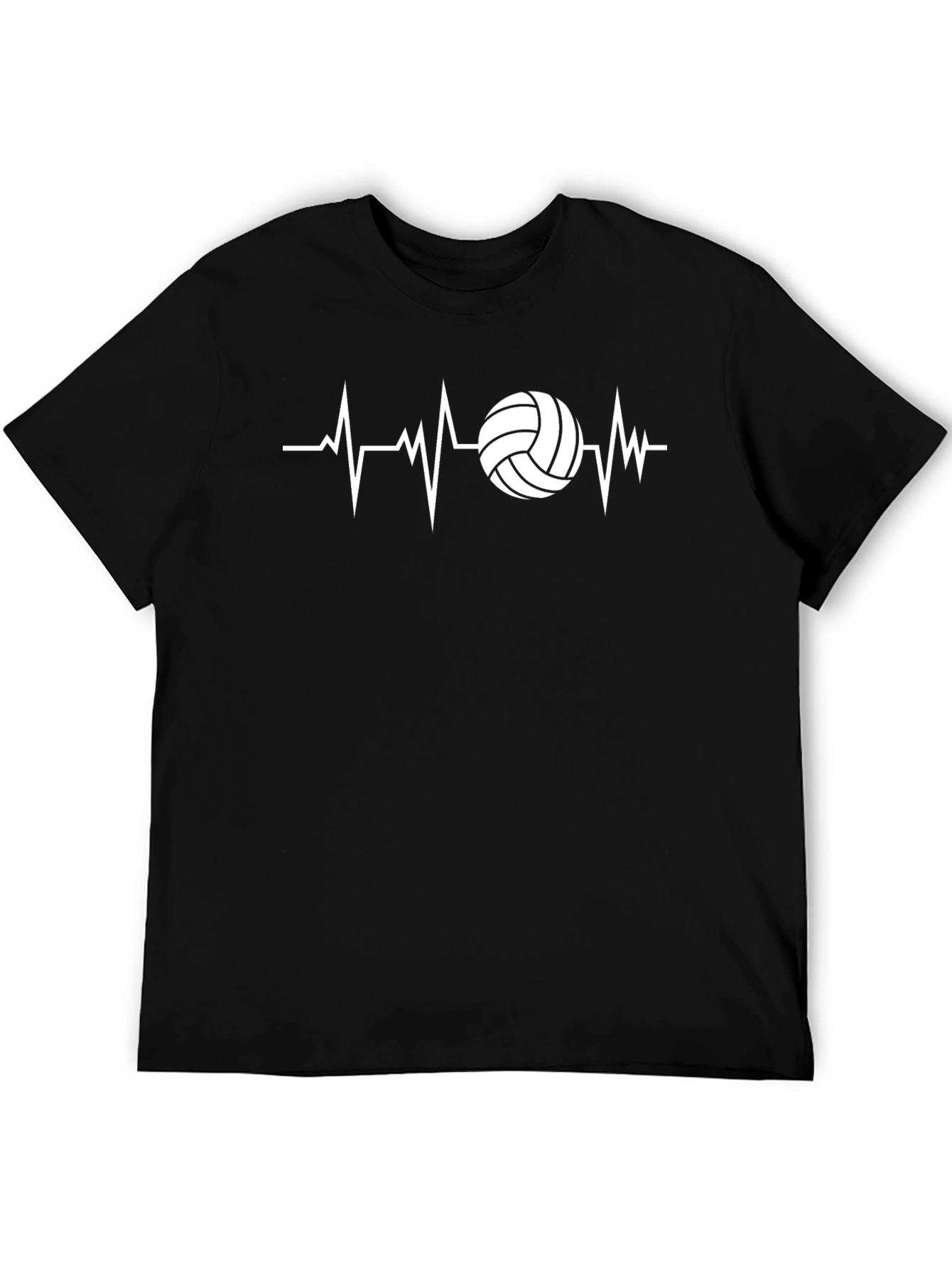 Volleyball Heartbeat T-Shirt - Black Graphic Tee