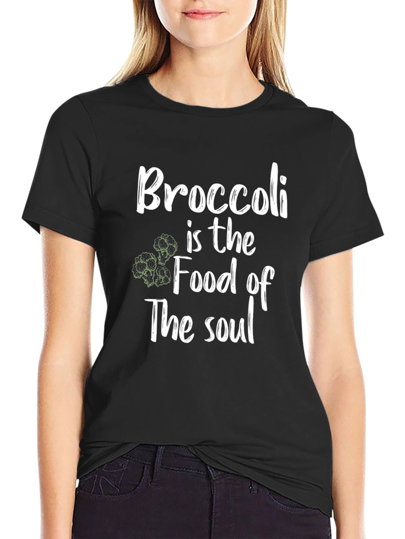 Broccoli is the Food of the Soul Black T-Shirt