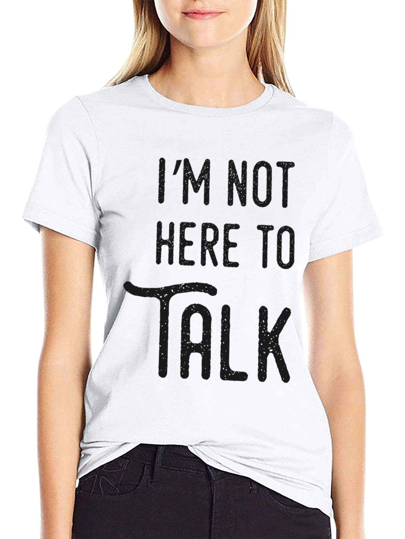 Im Not Here to Talk Graphic Tee - Black