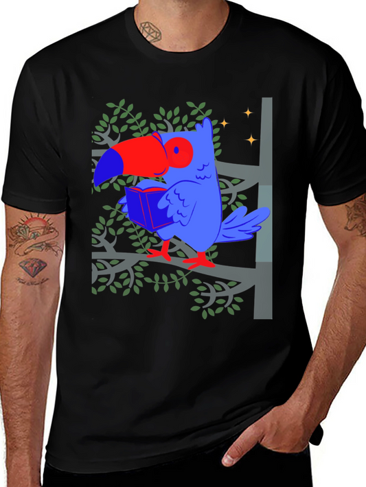 Toucan Reading Graphic T-Shirt
