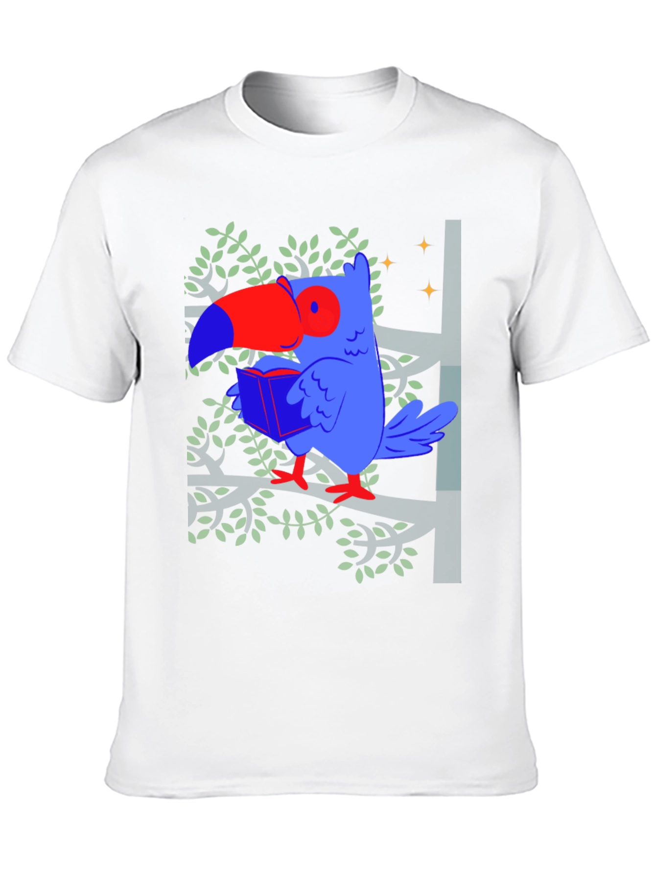 Toucan Reading Graphic T-Shirt