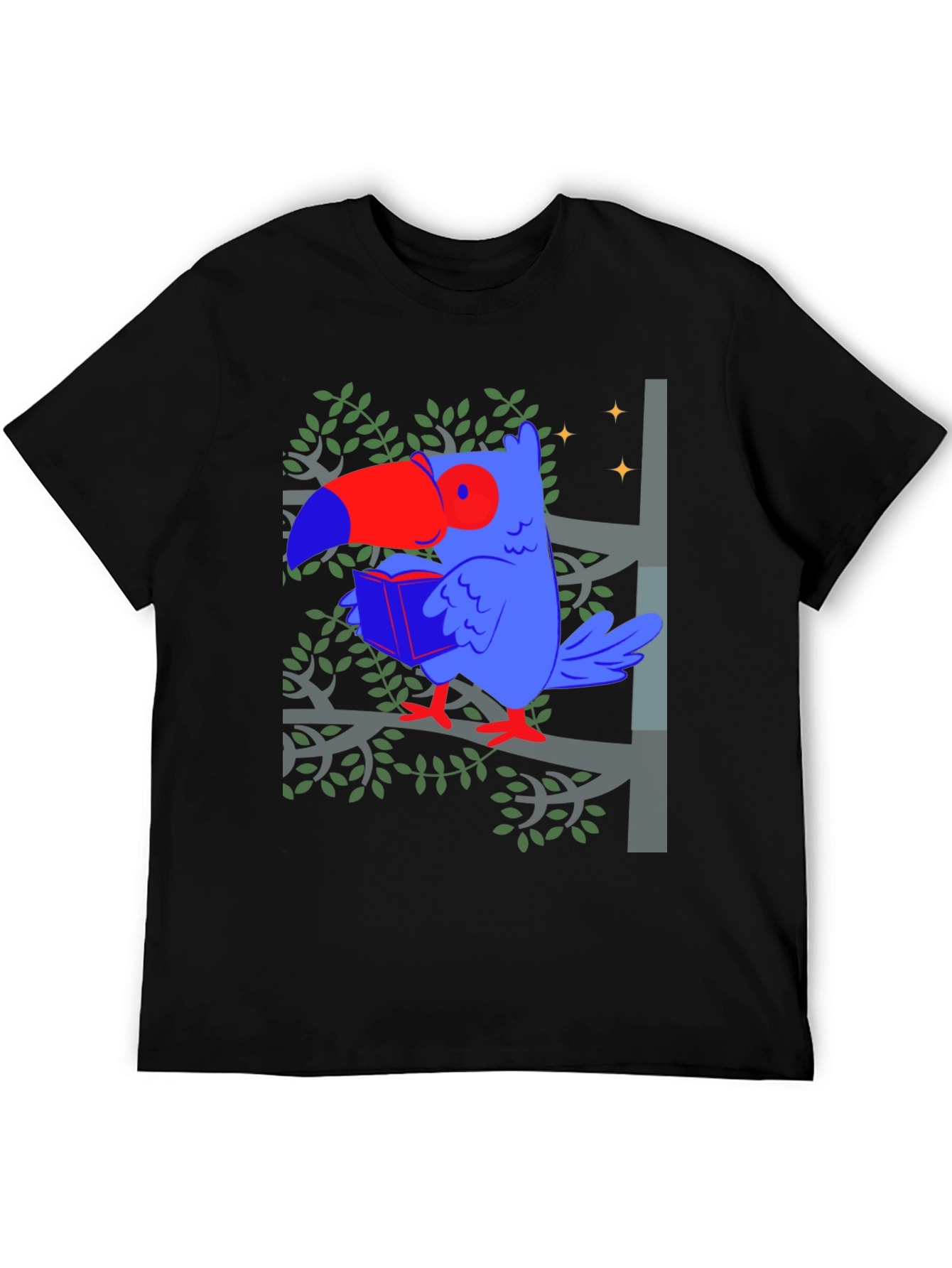 Toucan Reading Graphic T-Shirt