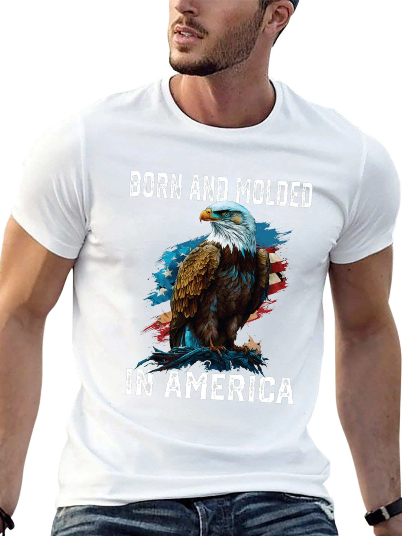 Born and Molded in America Patriotic Eagle T-Shirt