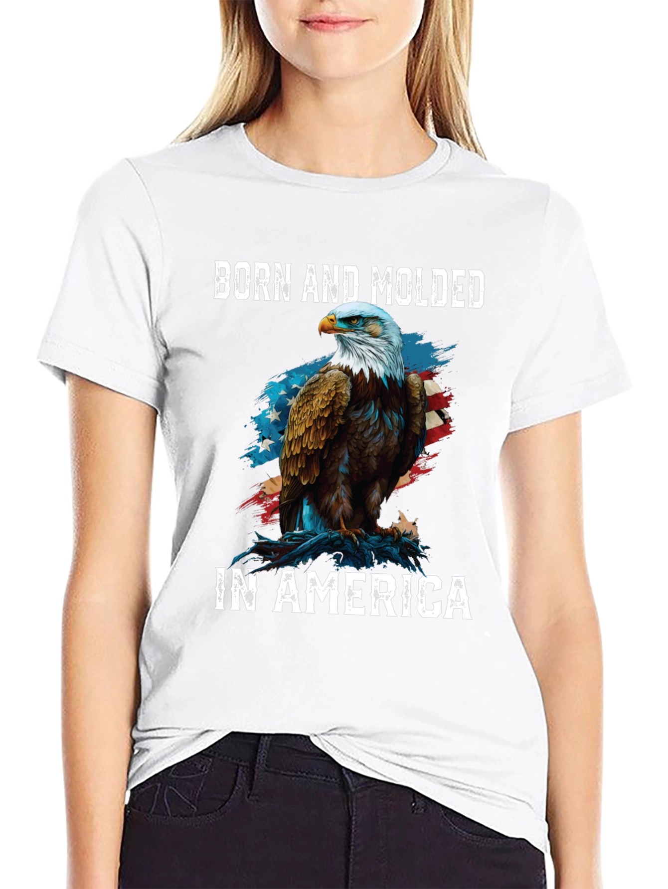 Born and Molded in America Patriotic Eagle T-Shirt