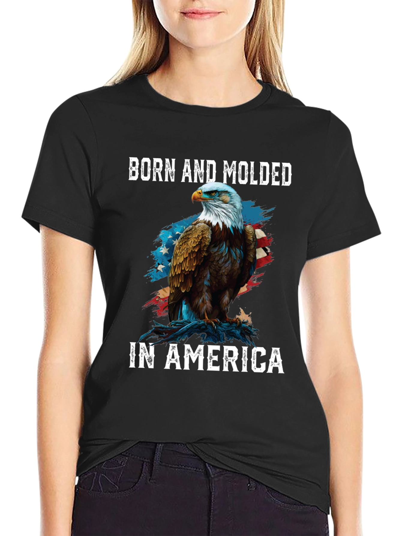 Born and Molded in America Patriotic Eagle T-Shirt