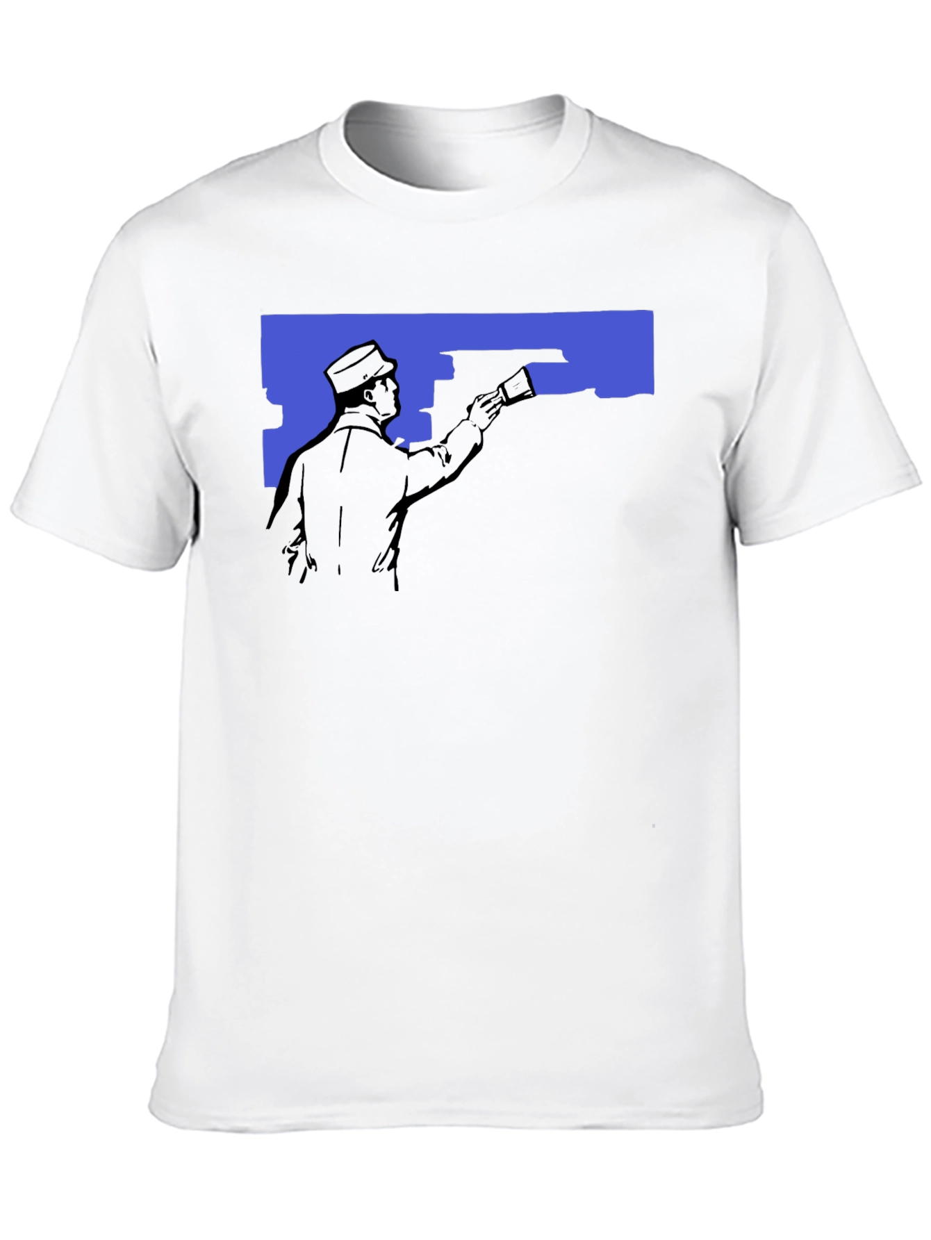 Retro Painter Graphic T-Shirt - Black Crew Neck Tee