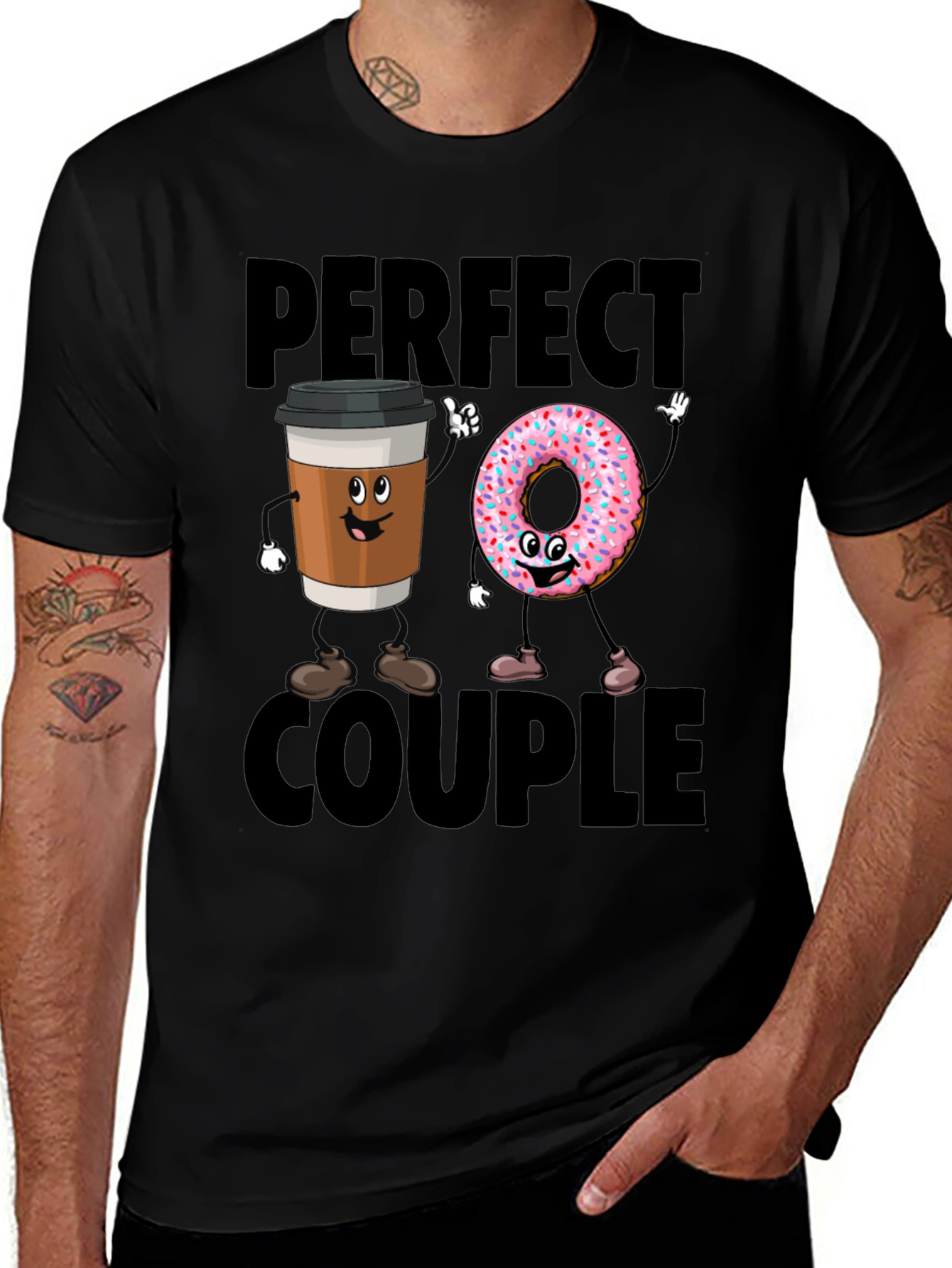 Perfect Couple Coffee & Donut Graphic Tee