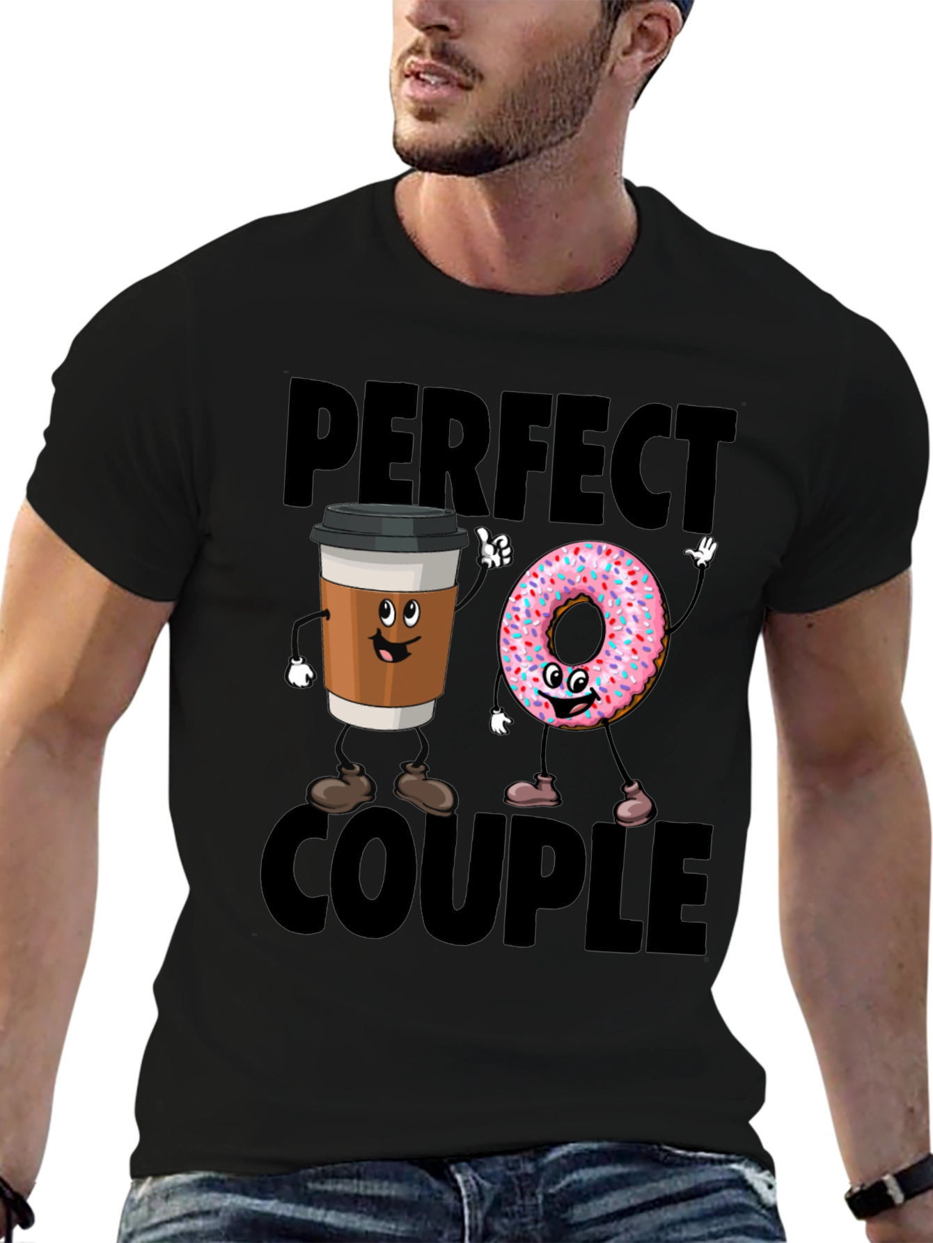 Perfect Couple Coffee & Donut Graphic Tee