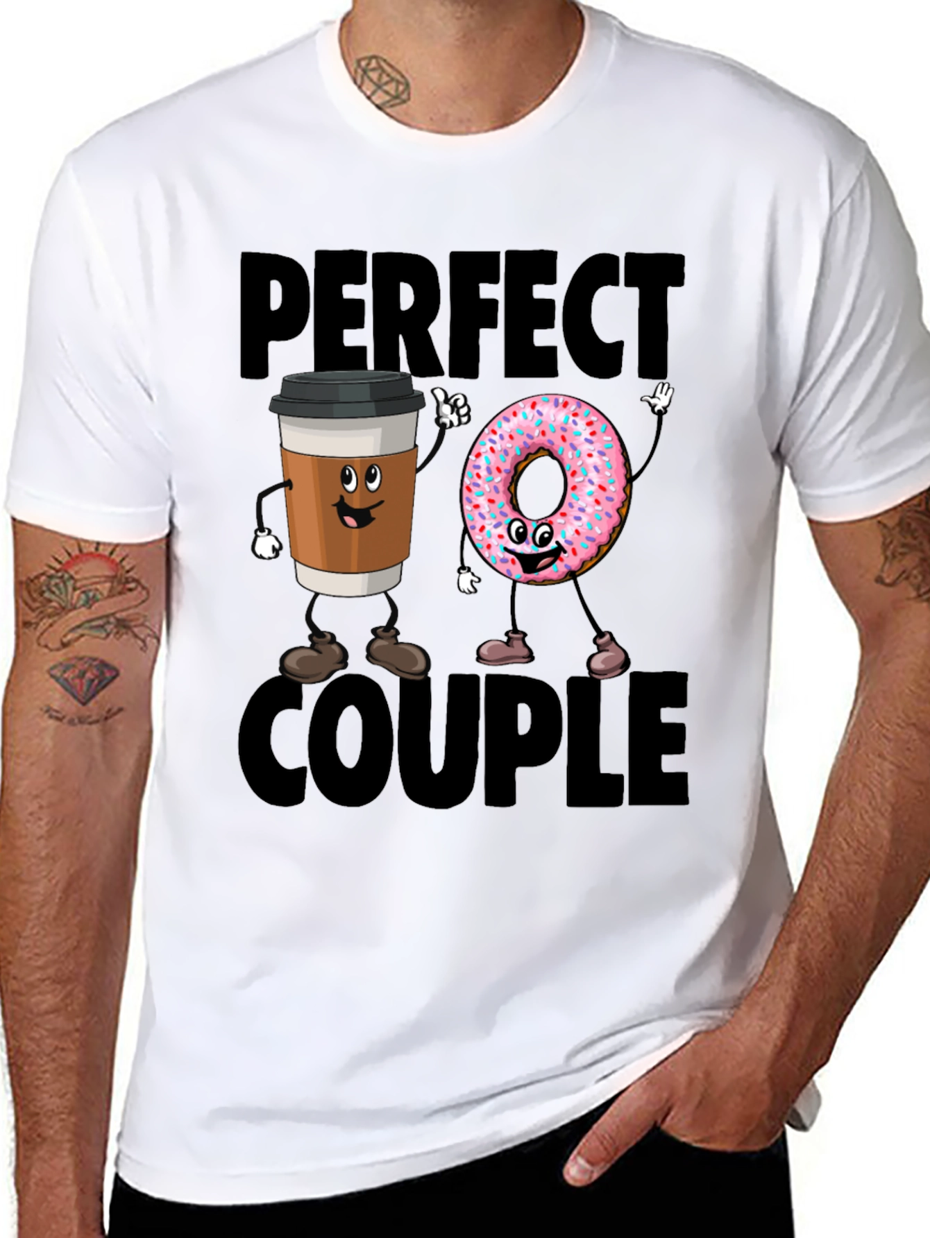 Perfect Couple Coffee & Donut Graphic Tee