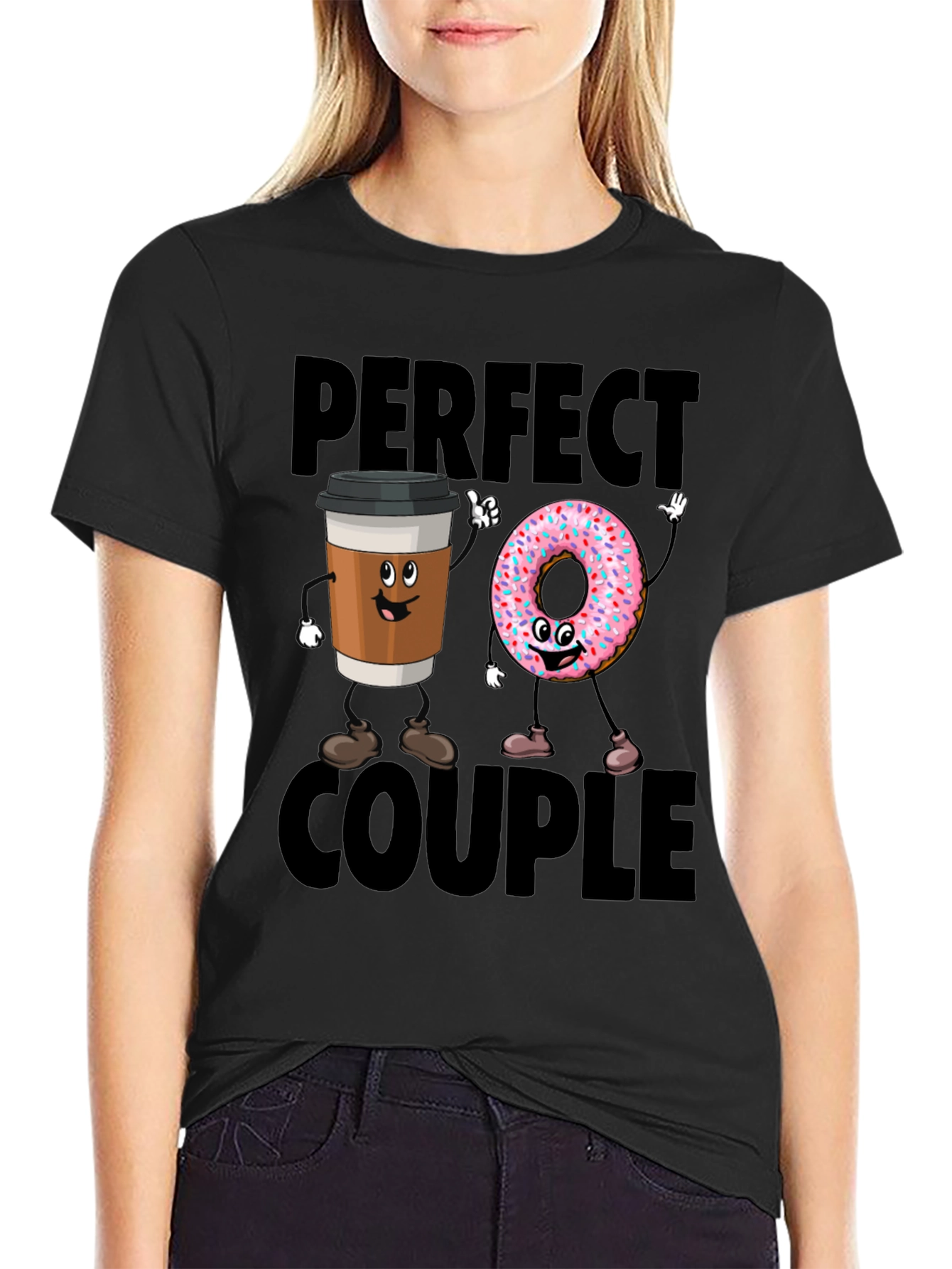 Perfect Couple Coffee & Donut Graphic Tee