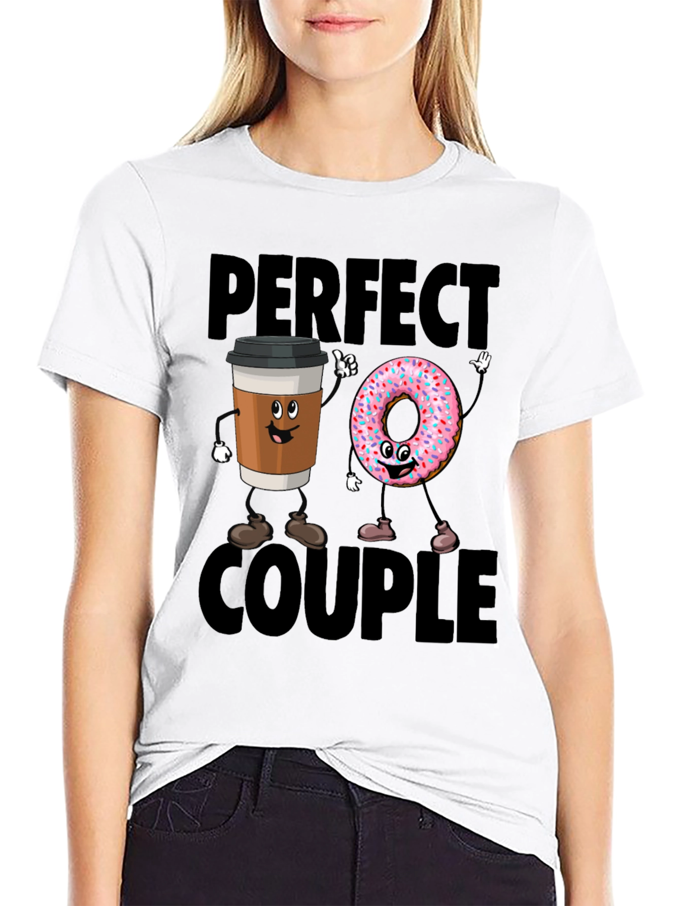 Perfect Couple Coffee & Donut Graphic Tee