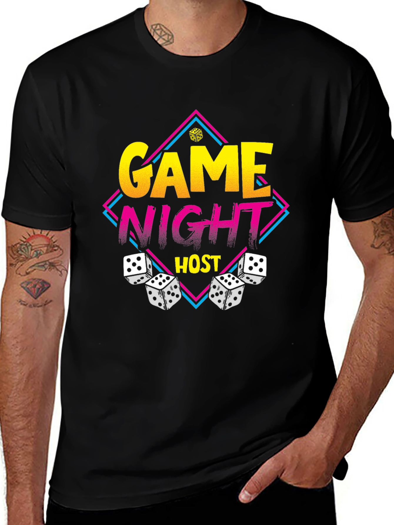 Game Night Host T-Shirt - Dice Graphic Tee