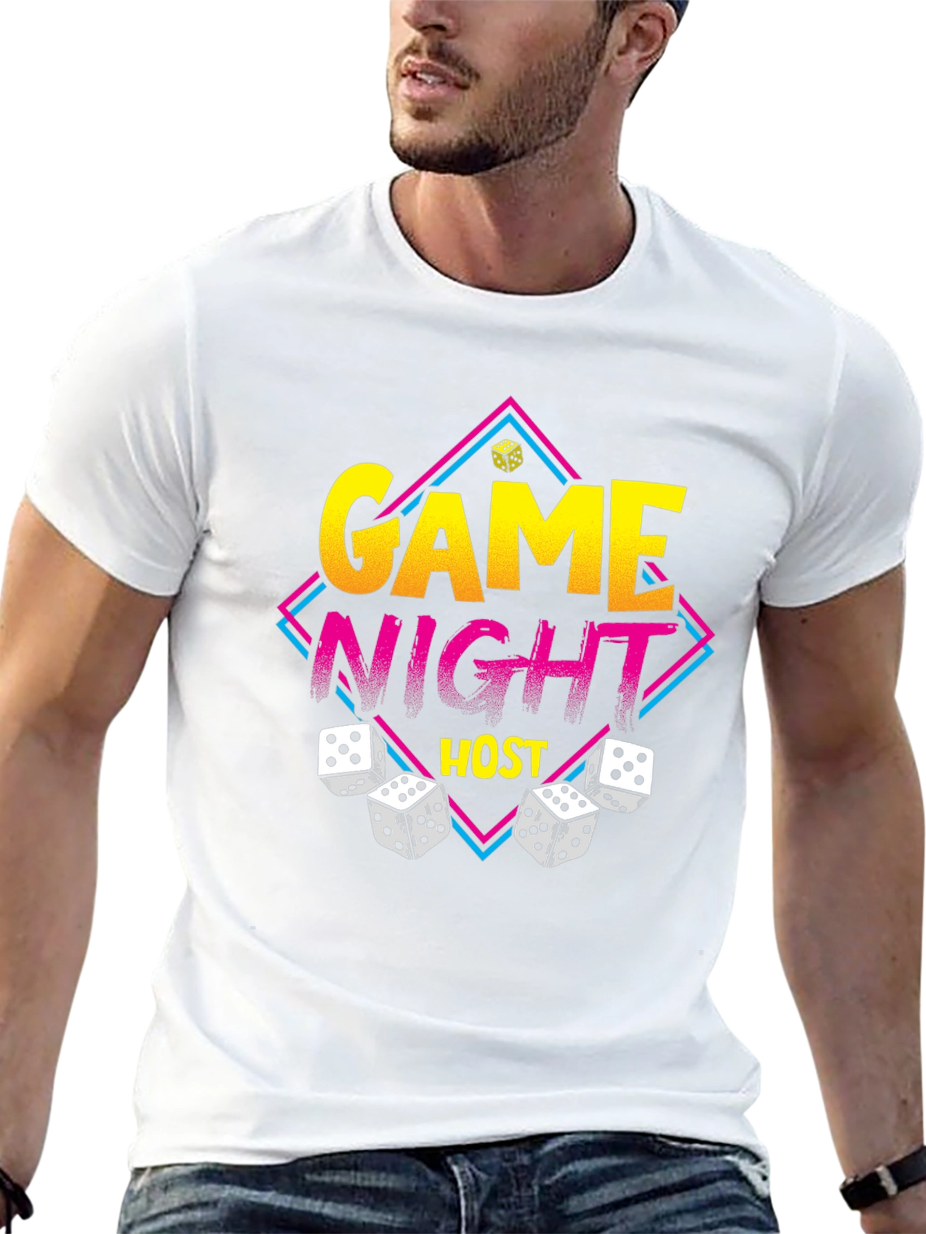 Game Night Host T-Shirt - Dice Graphic Tee