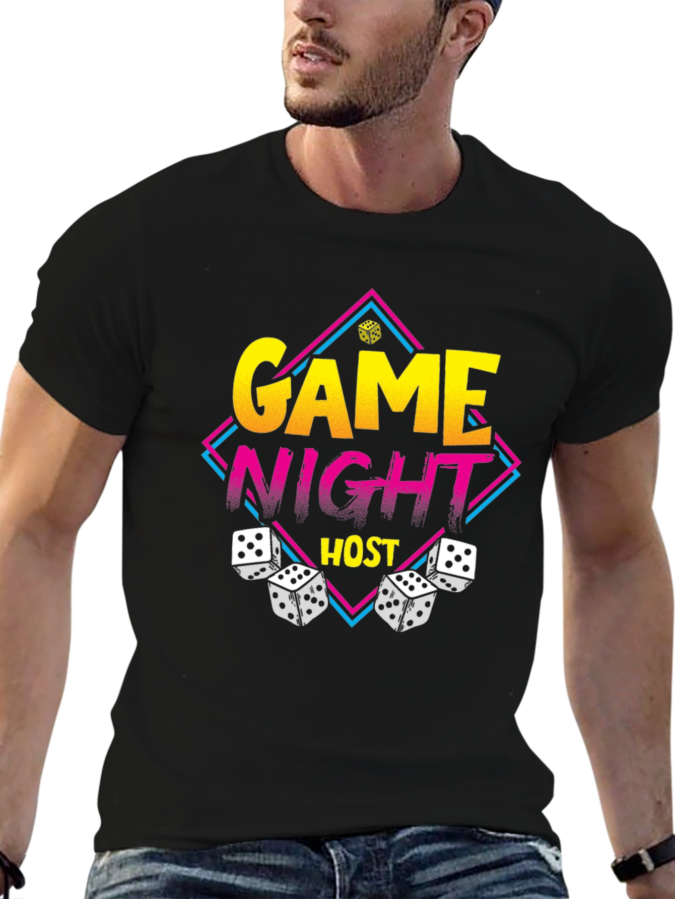 Game Night Host T-Shirt - Dice Graphic Tee