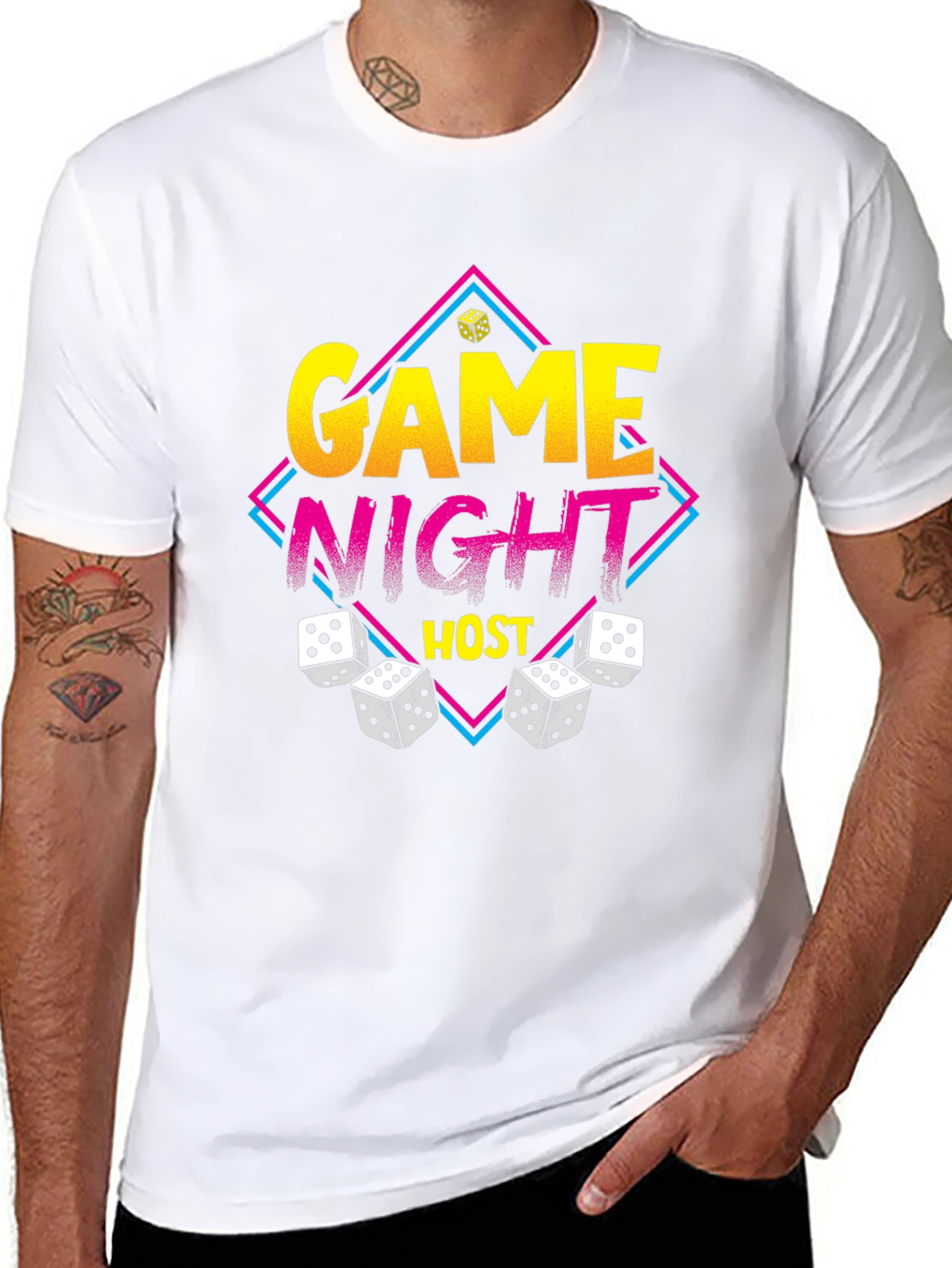 Game Night Host T-Shirt - Dice Graphic Tee
