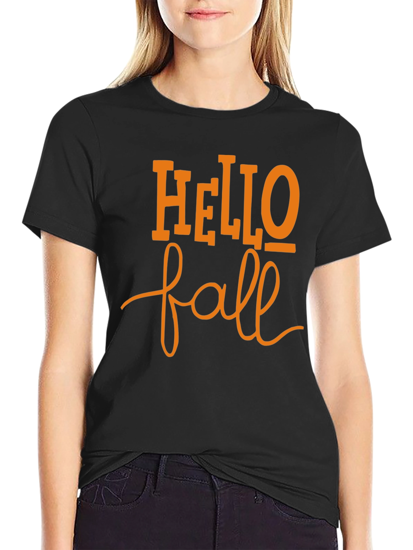 Hello Fall Black T-Shirt