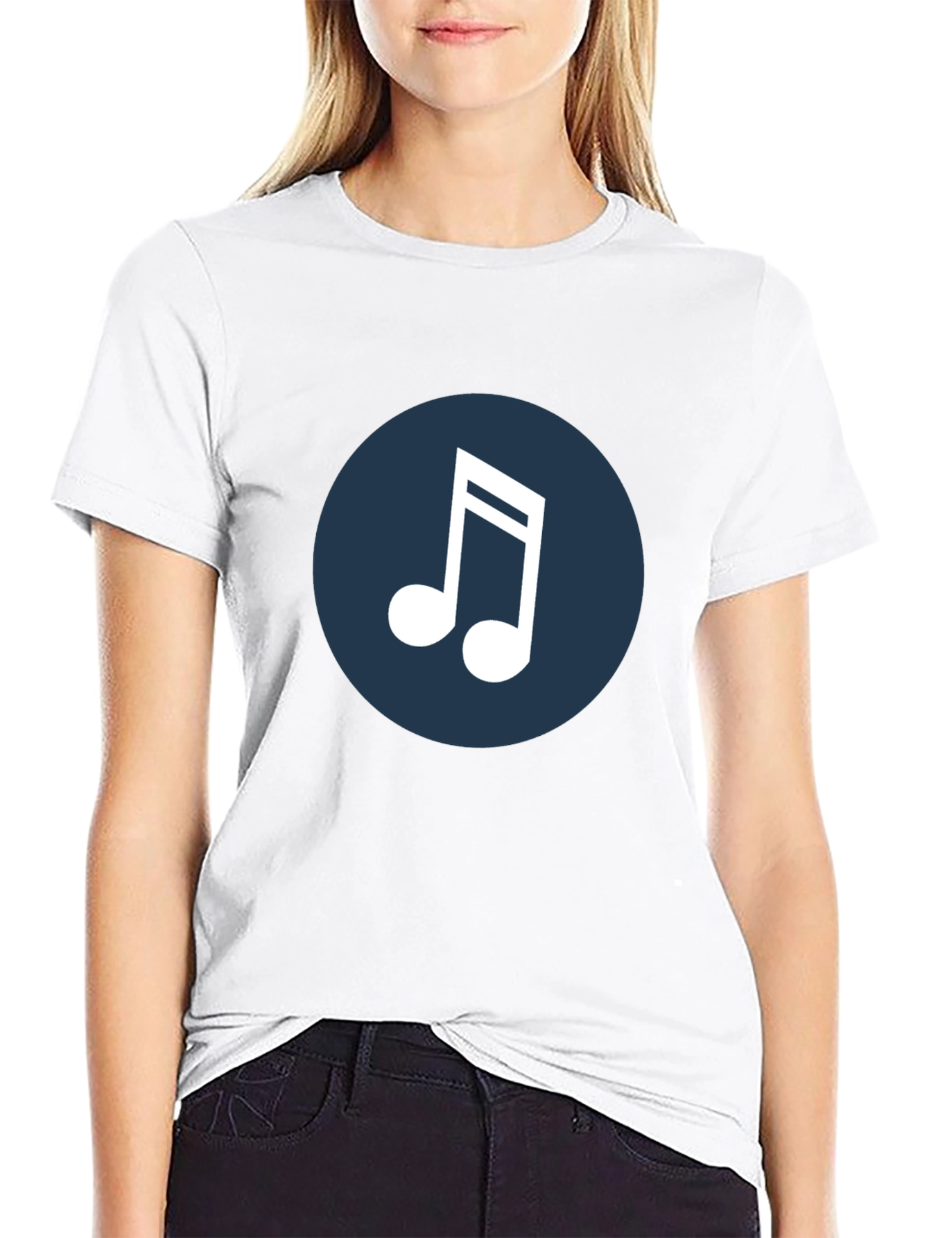 Musical Note Graphic Tee - Black