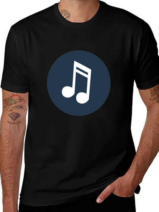 Musical Note Graphic Tee - Black