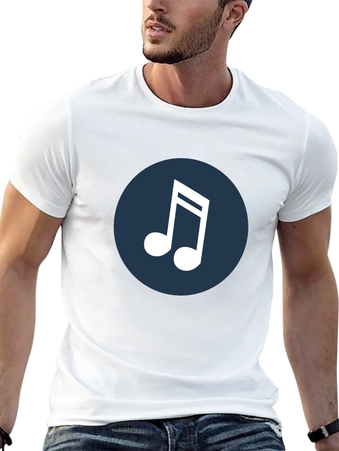 Musical Note Graphic Tee - Black