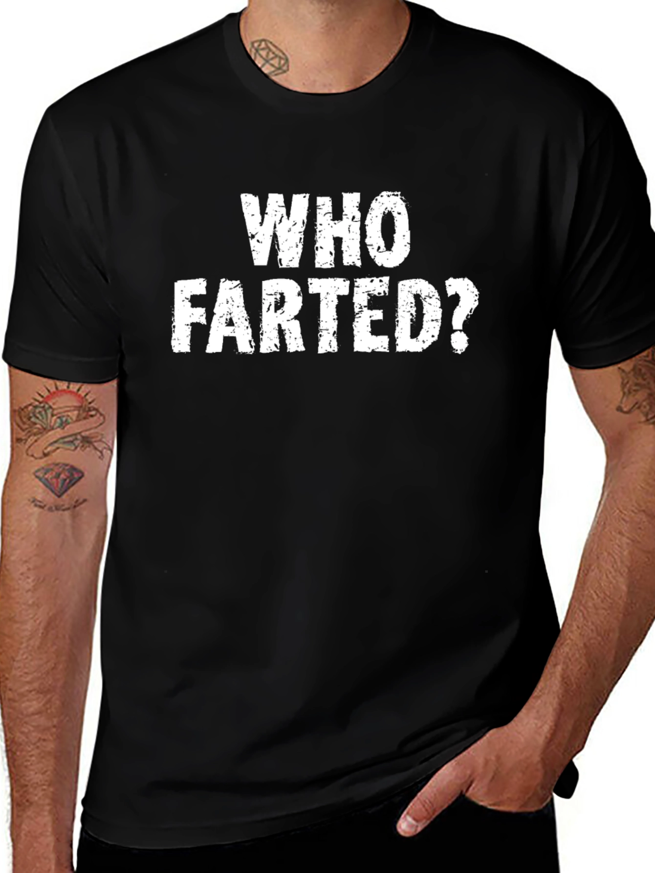 Who Farted? Graphic Tee - Funny Mens T-Shirt