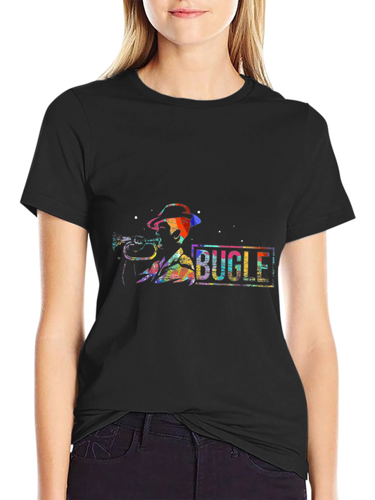 Bugle Player Graphic Tee - Bold Colorful Design