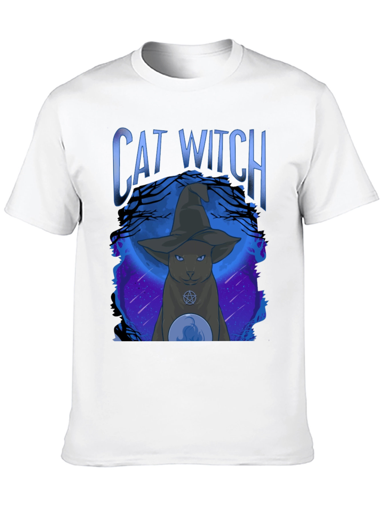 Cat Witch Graphic Tee - Halloween Style