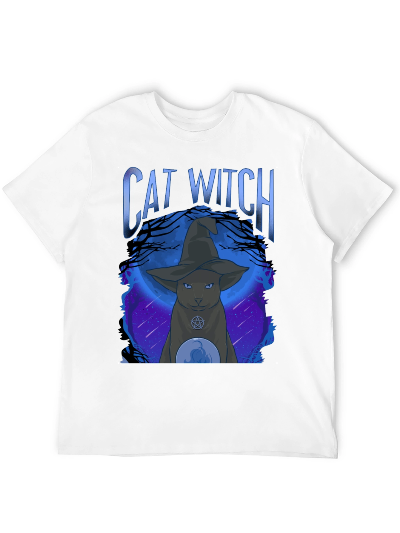 Cat Witch Graphic Tee - Halloween Style