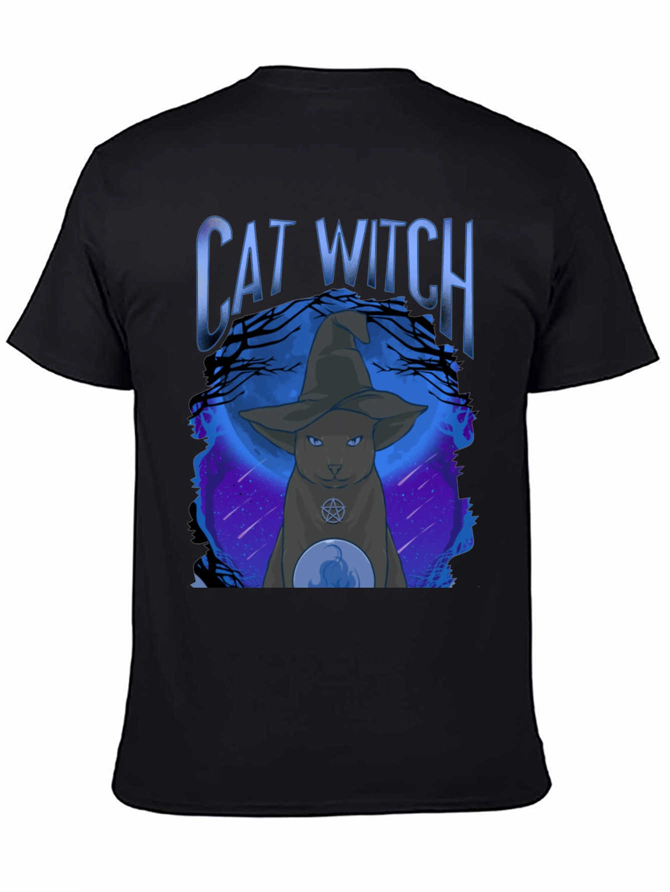 Cat Witch Graphic Tee - Halloween Style