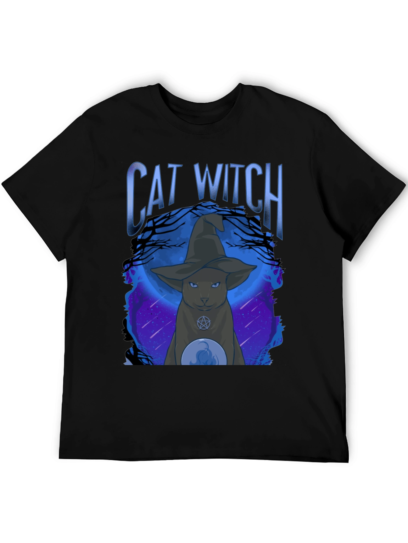 Cat Witch Graphic Tee - Halloween Style