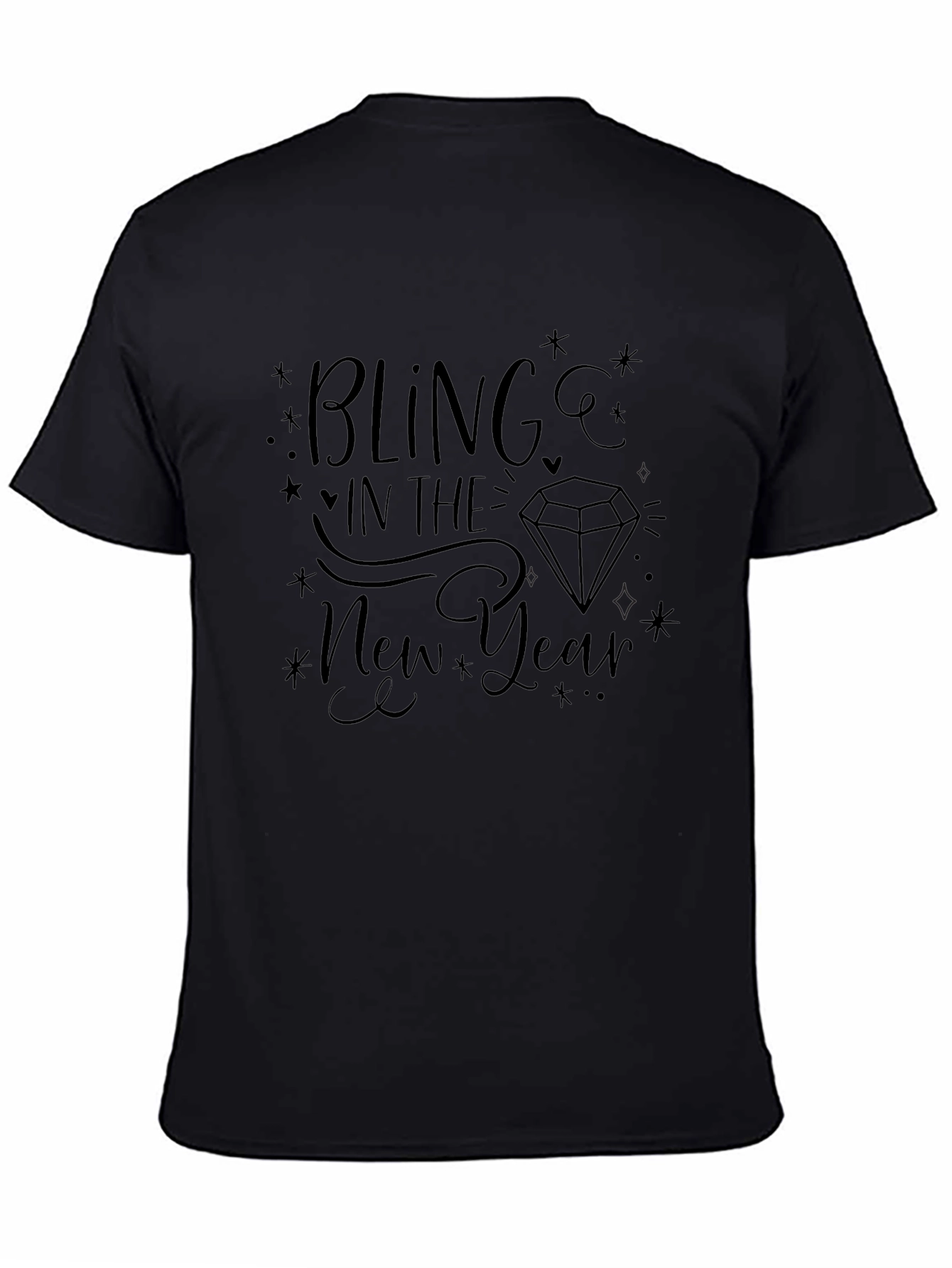 Bling in the New Year Black Graphic Tee