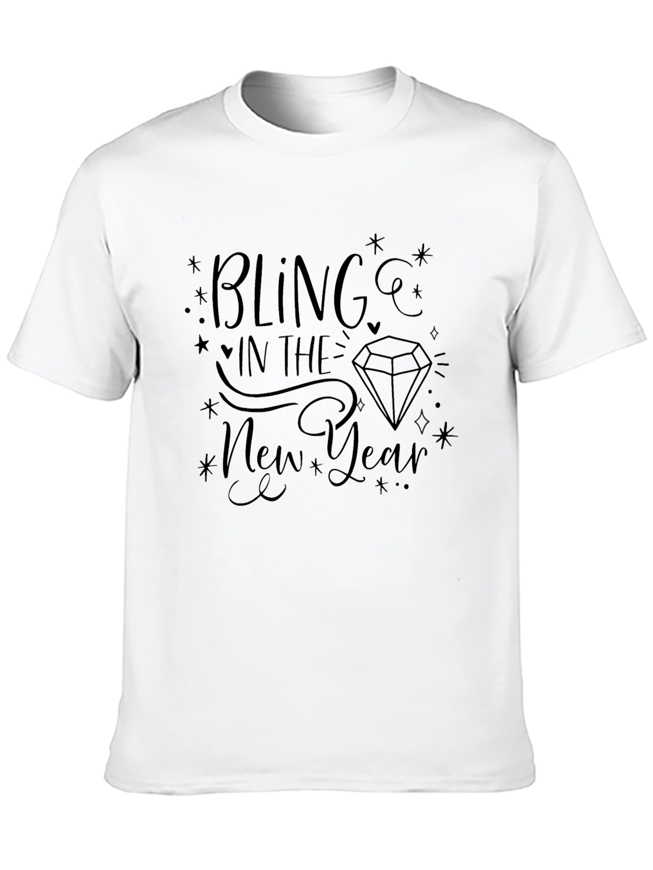 Bling in the New Year Black Graphic Tee