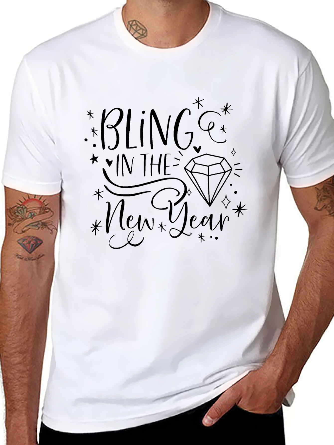 Bling in the New Year Black Graphic Tee