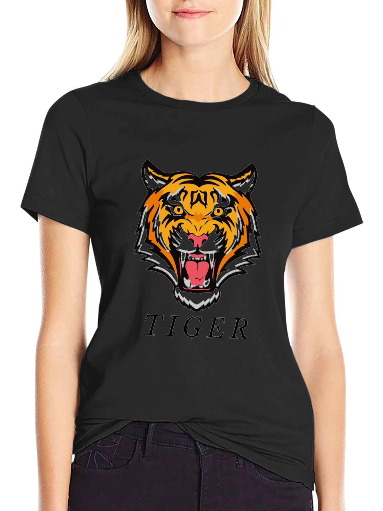 Roaring Tiger Graphic T-Shirt - Stylish Black Tee