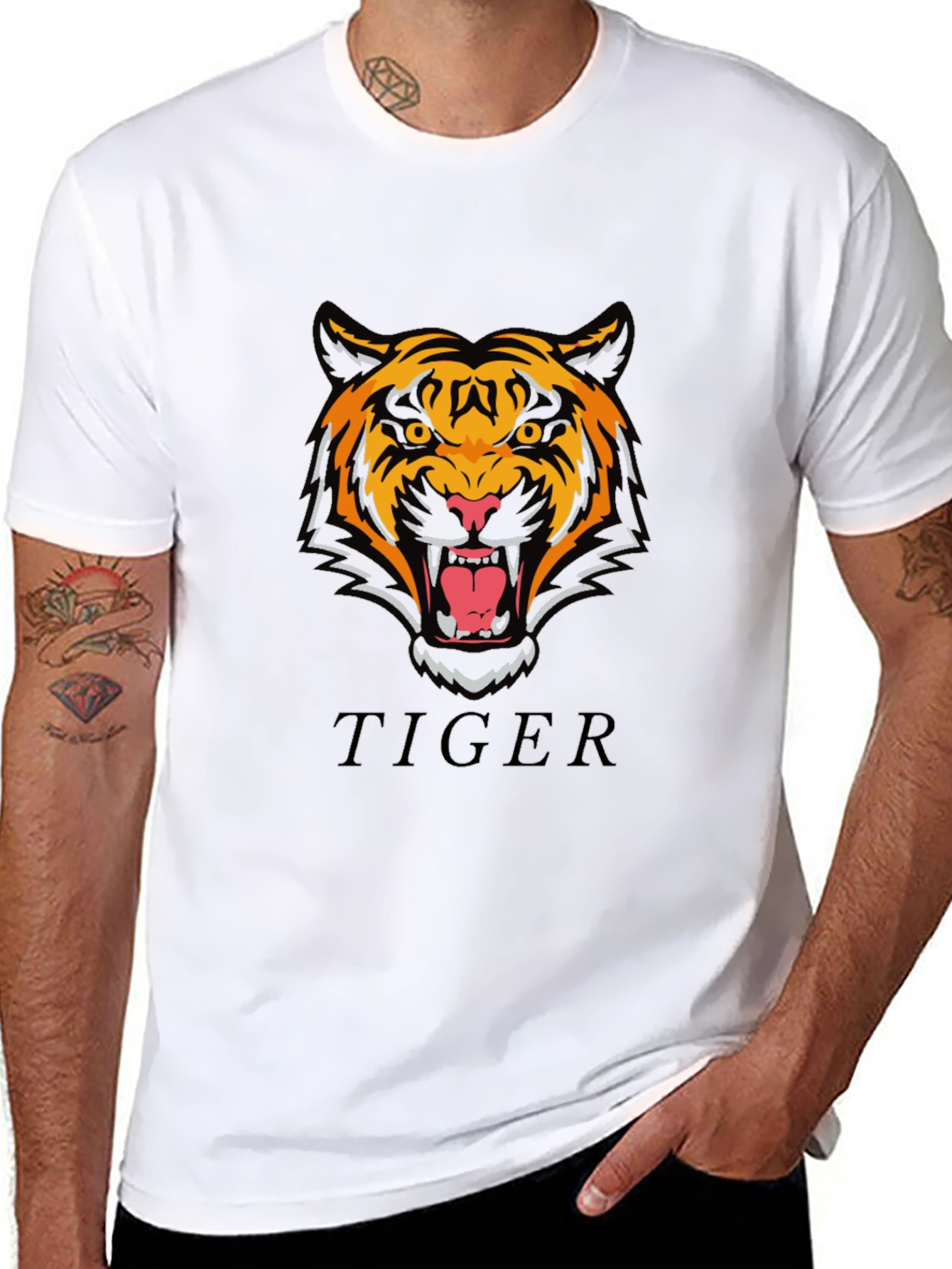 Roaring Tiger Graphic T-Shirt - Stylish Black Tee
