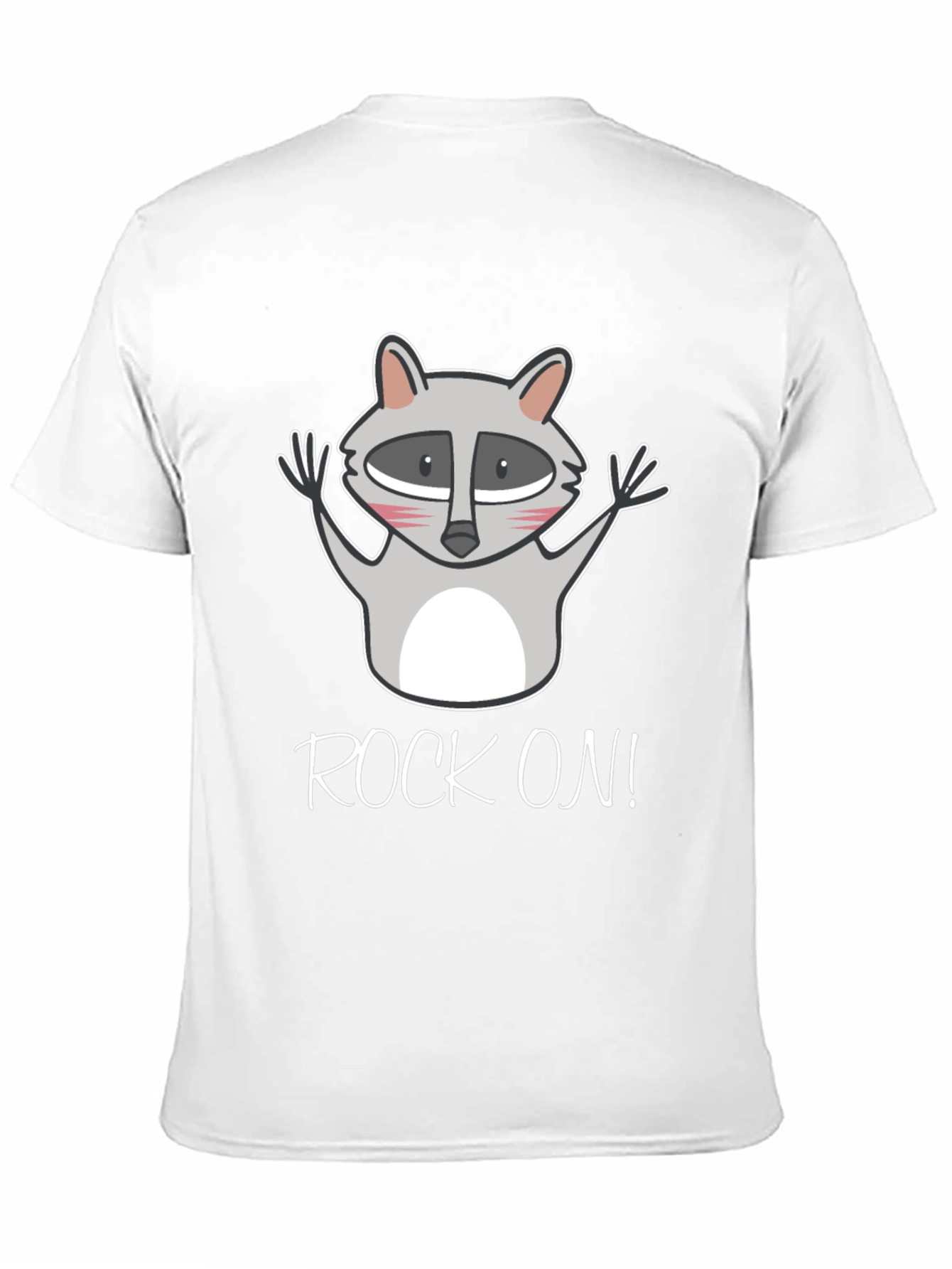 Rock On Raccoon Graphic Tee - Black Cotton T-Shirt