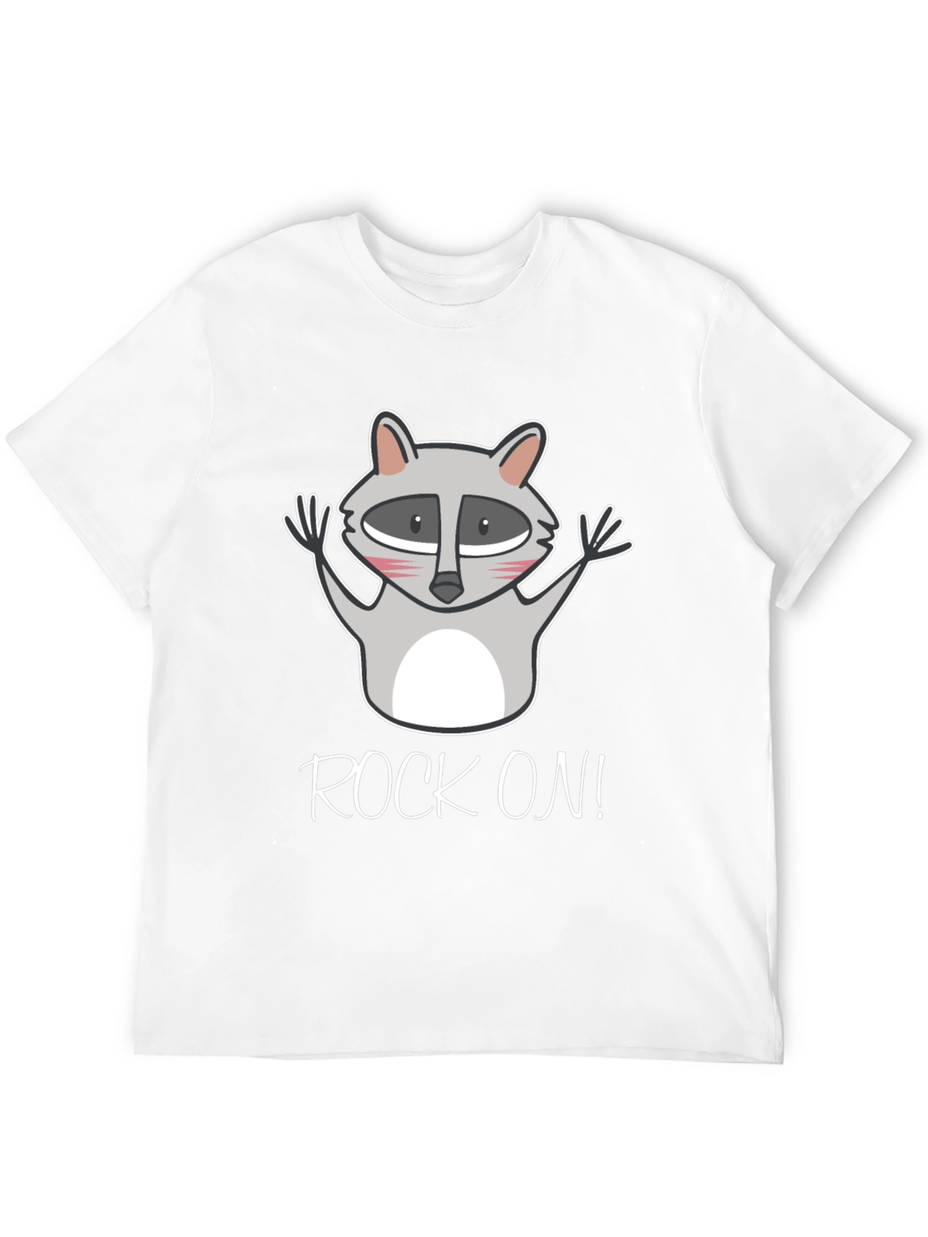 Rock On Raccoon Graphic Tee - Black Cotton T-Shirt