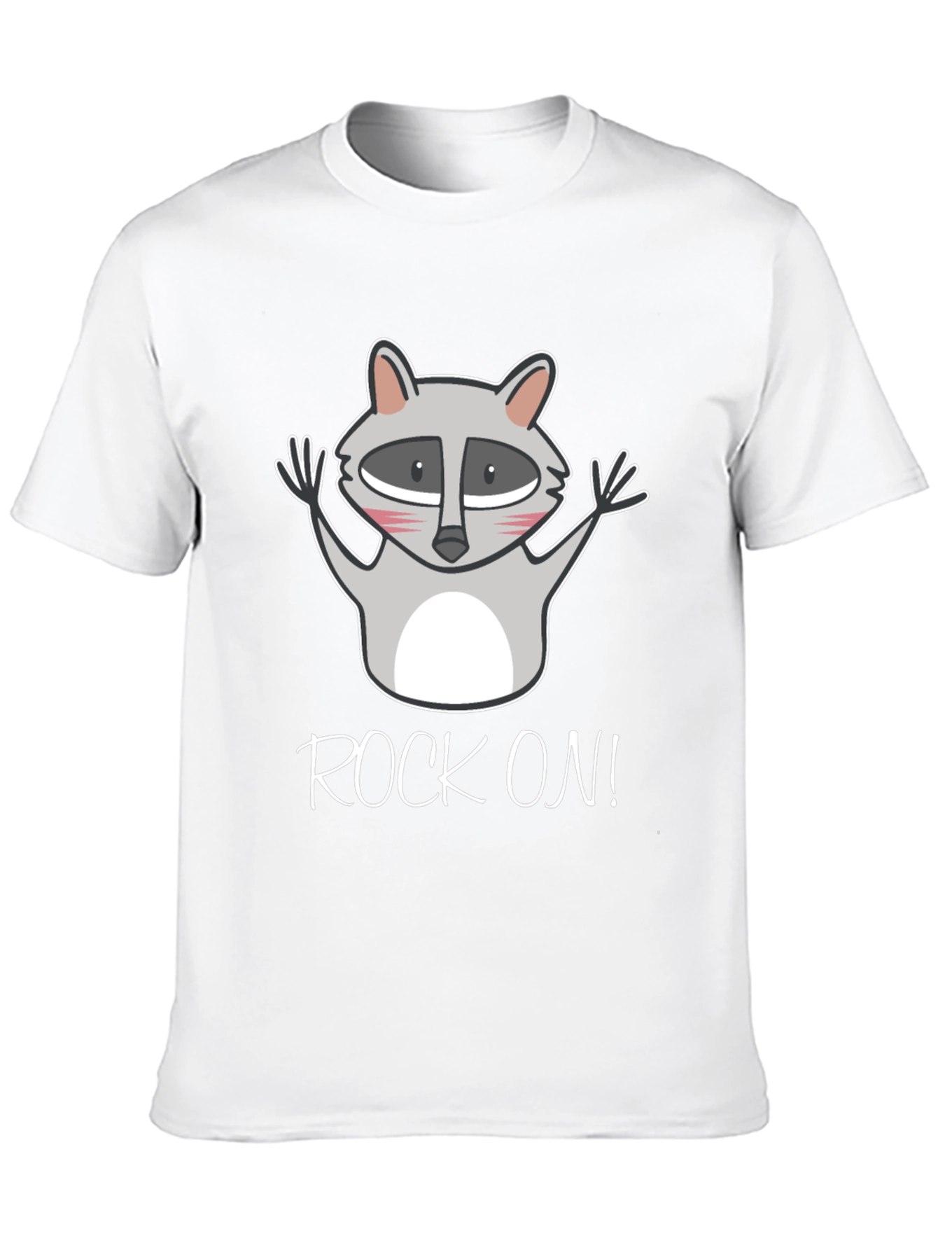 Rock On Raccoon Graphic Tee - Black Cotton T-Shirt