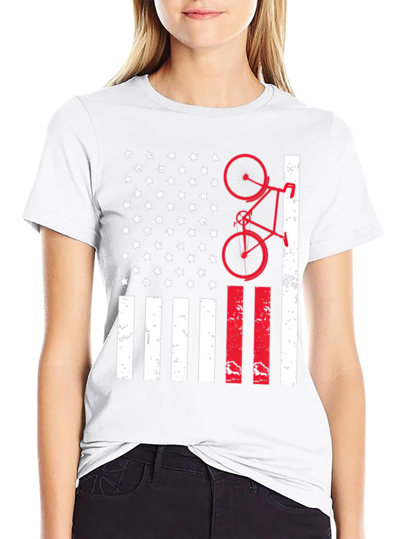 American Flag Bike T-Shirt