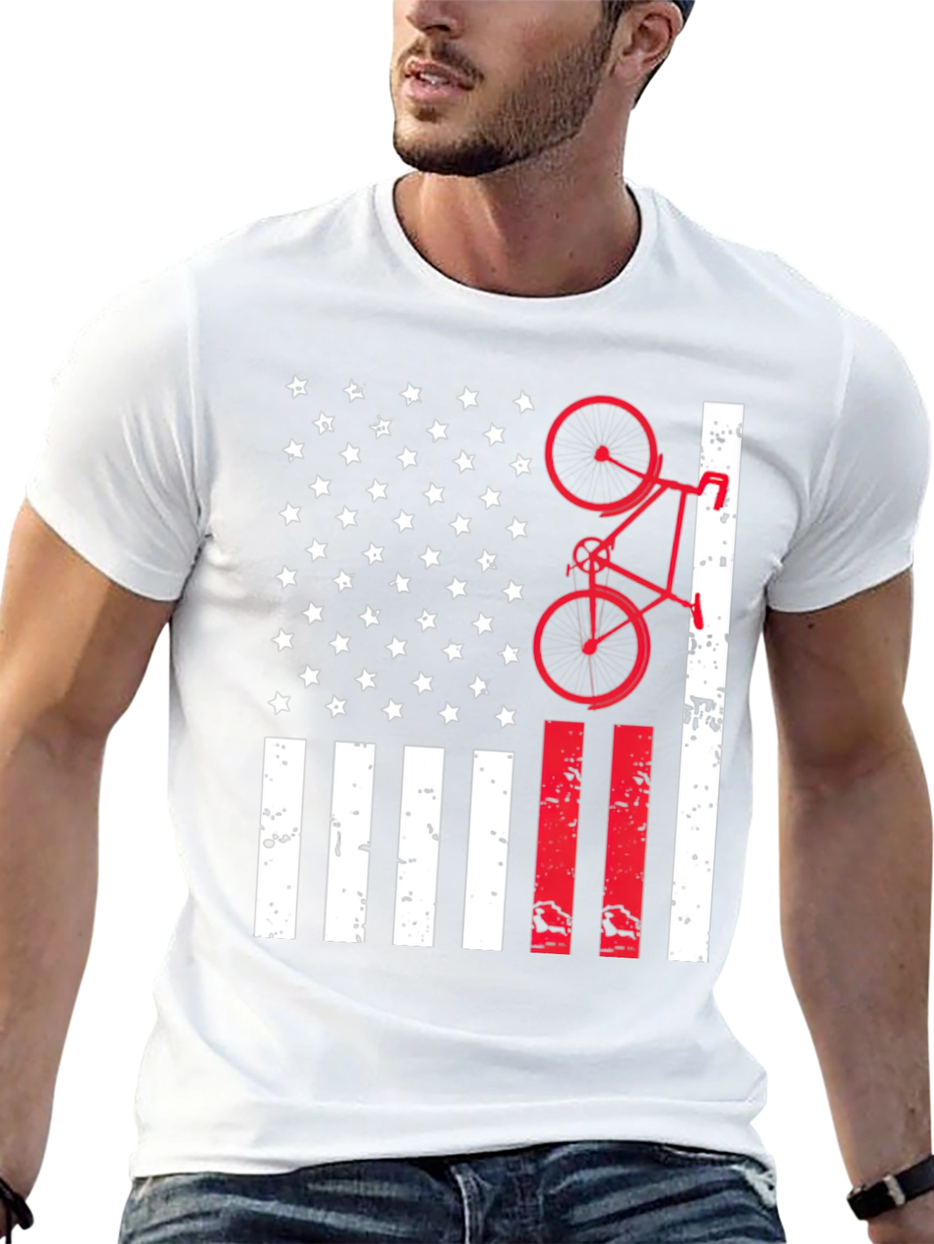 American Flag Bike T-Shirt