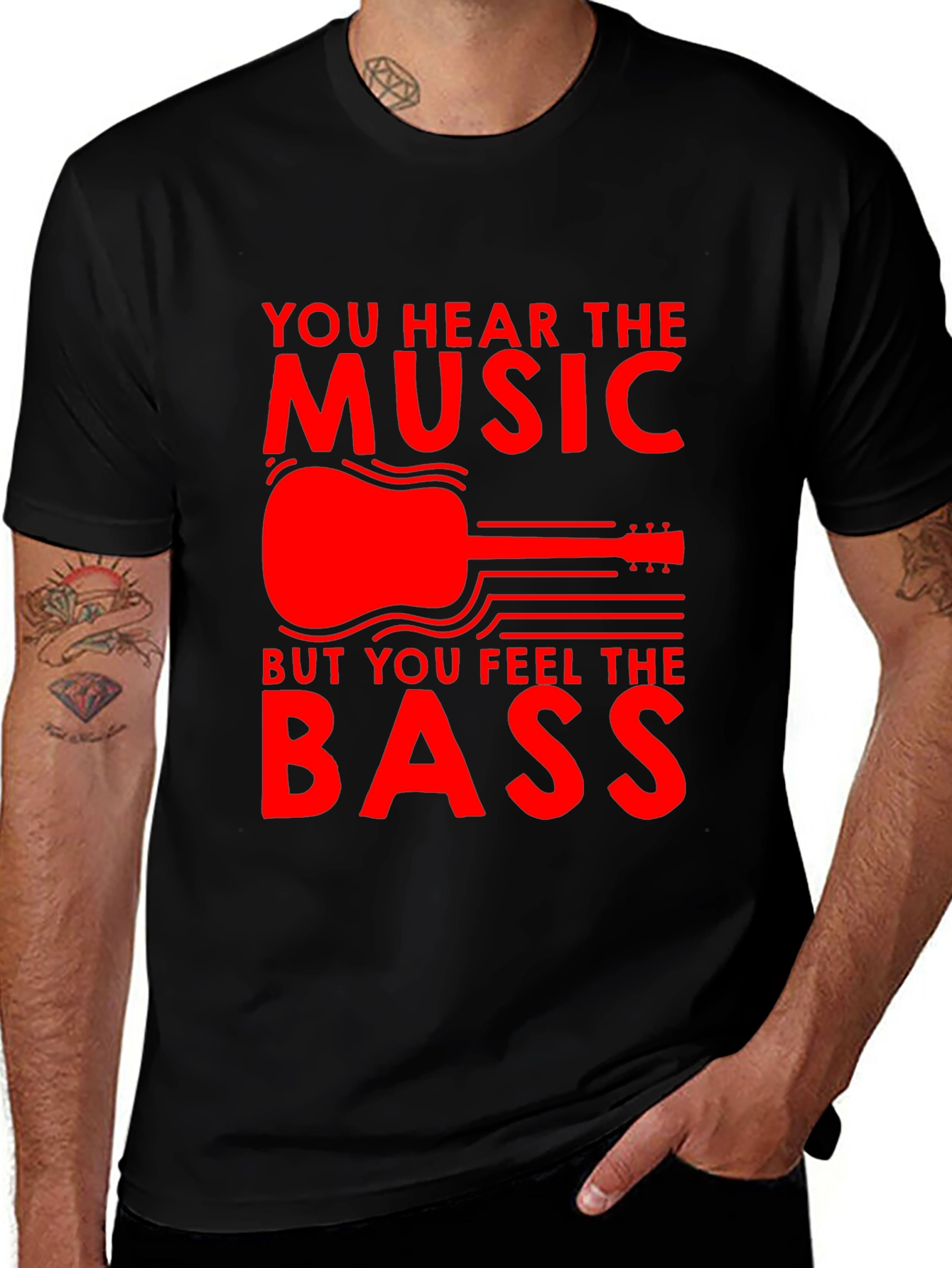 Music T-Shirt - Hear the Music Feel the Bass