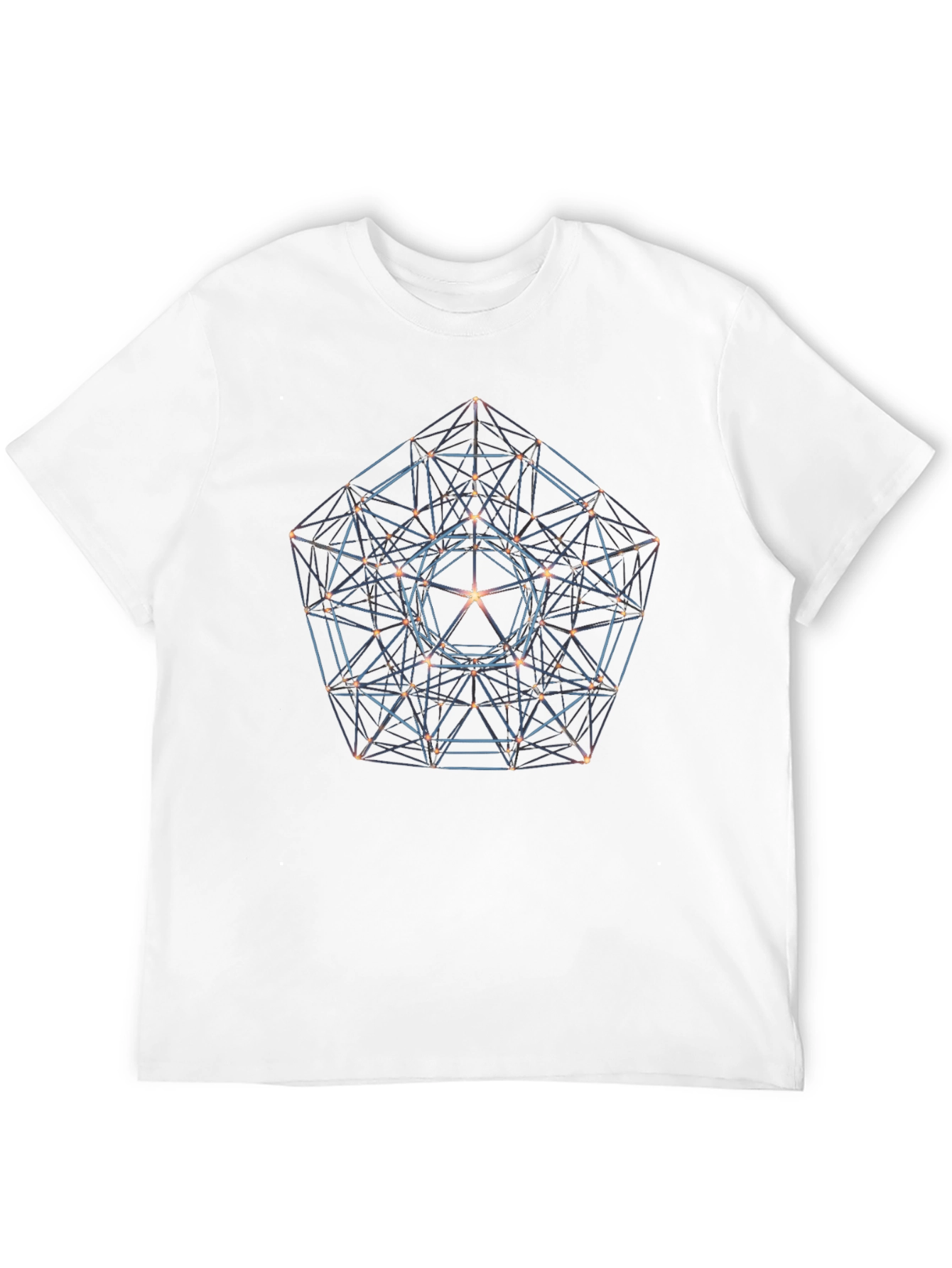 Geometric 3D Design Black Tee