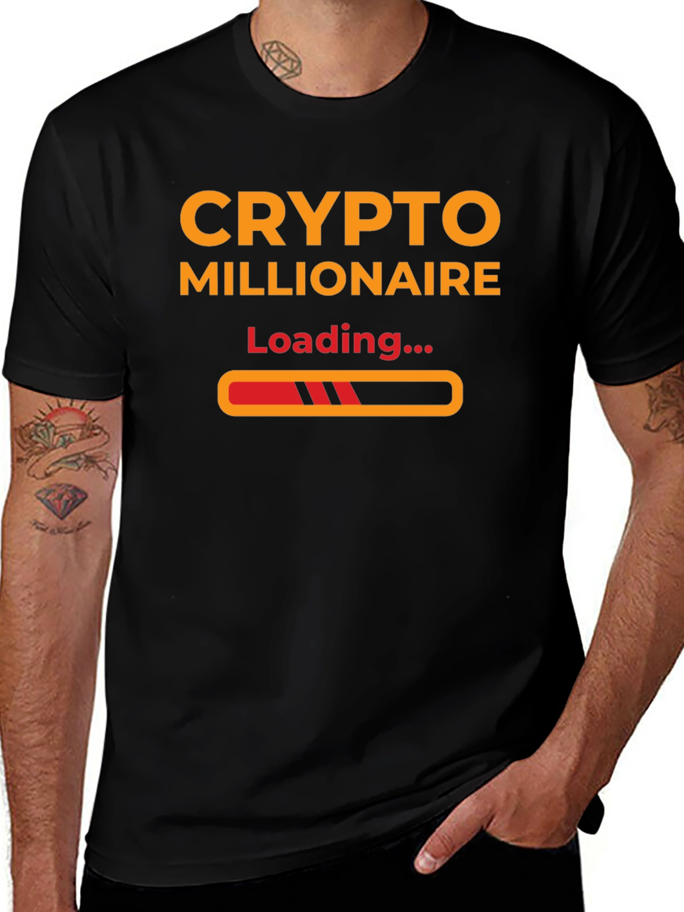 Crypto Millionaire Loading T-Shirt - Black Stylish and Trendy!