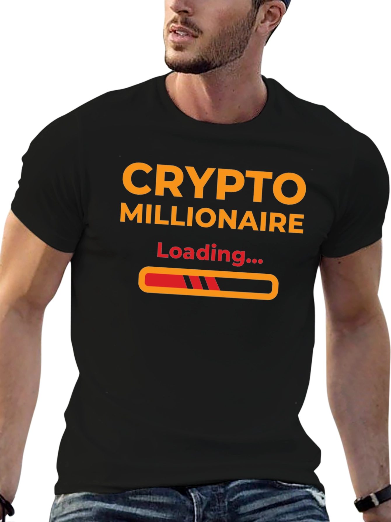 Crypto Millionaire Loading T-Shirt - Black Stylish and Trendy!