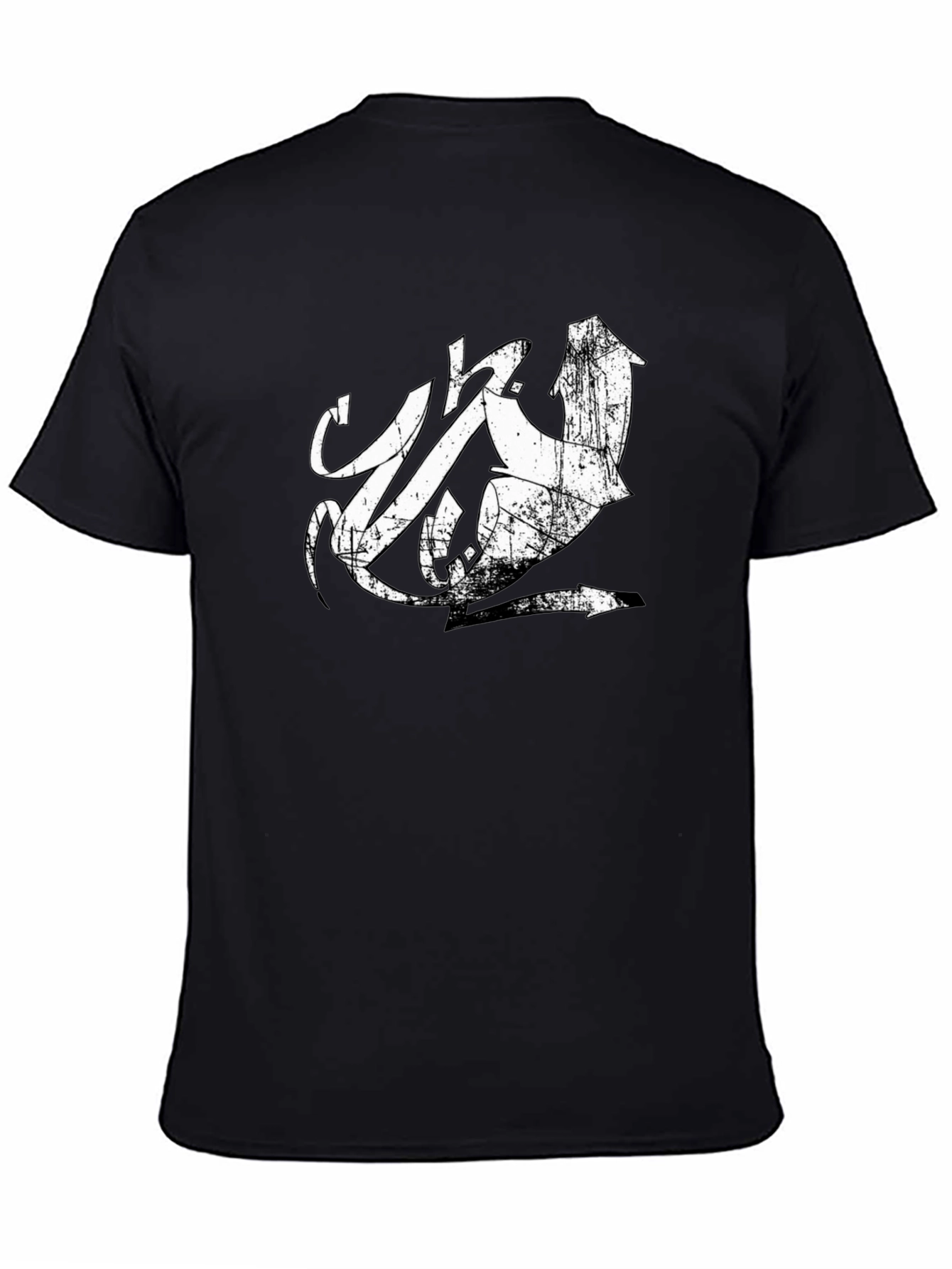 Distressed Urban Graphic Tee - Black