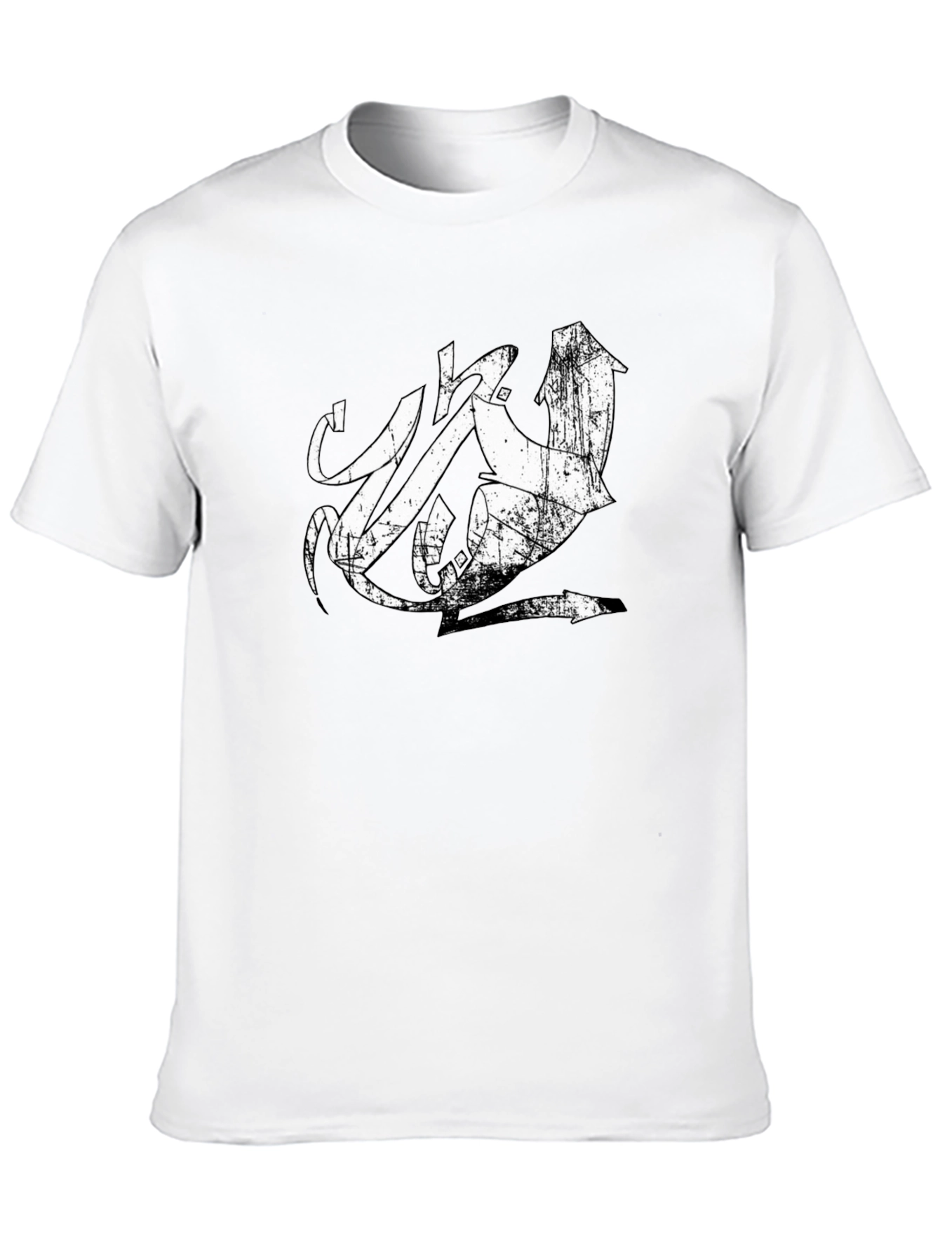 Distressed Urban Graphic Tee - Black