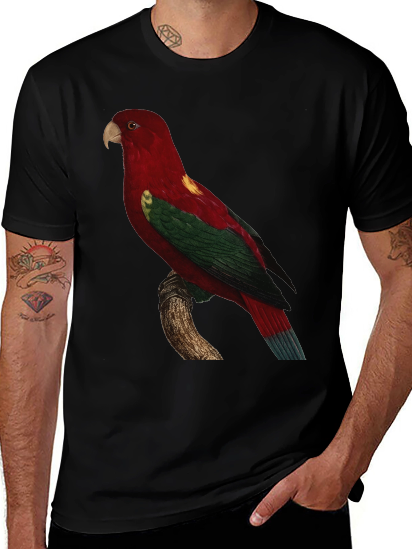 Parrot Graphic Tee - Mens Black T-Shirt